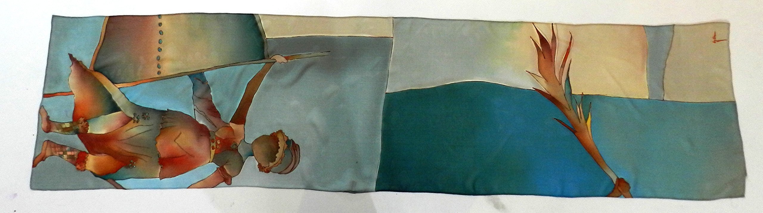 Fular de seda/fular pintado a mano/Pañuelo de seda/Pañuelo pintado a mano/Foulard seda