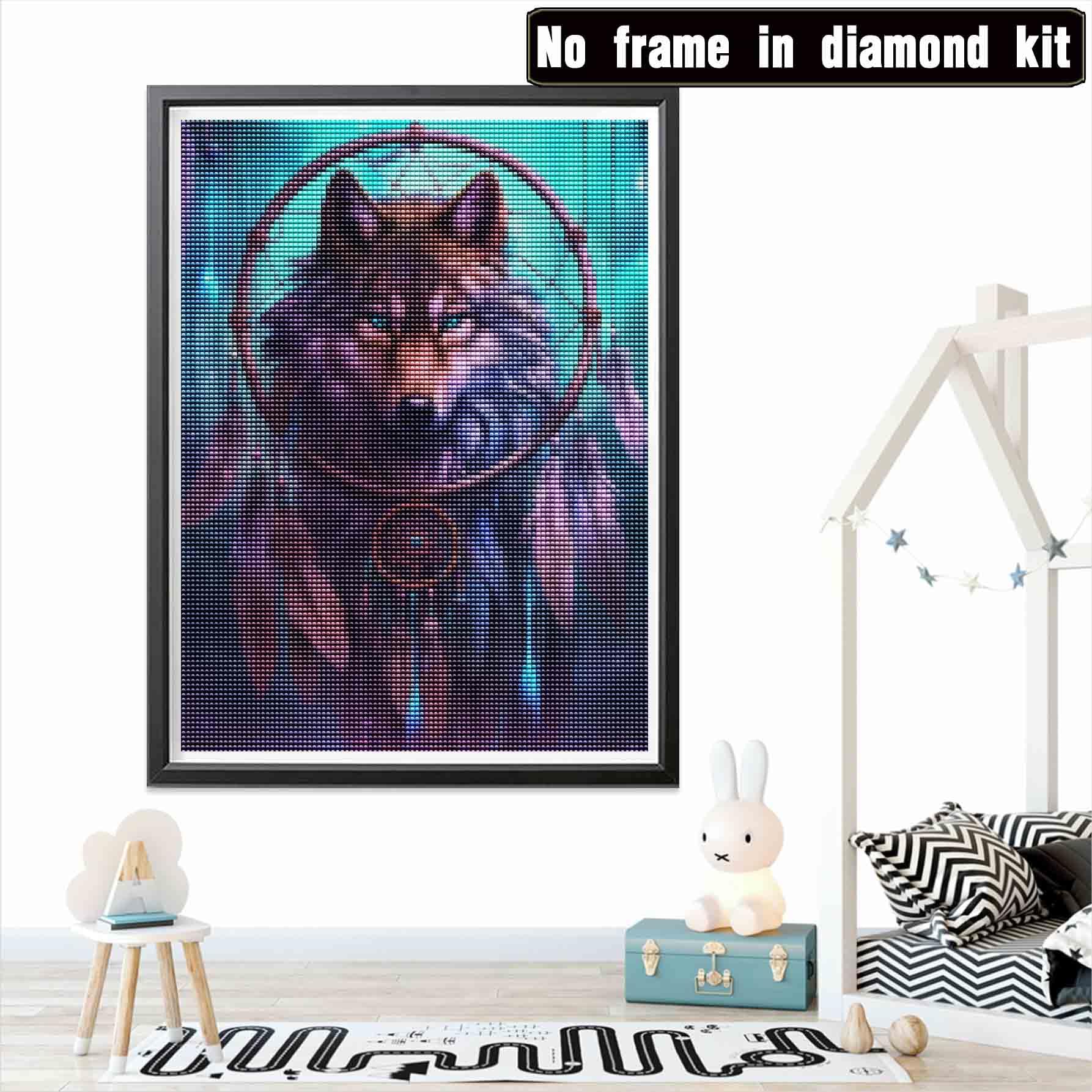 Kit Diamond Painting Hoobee 5D - Lupo Cacciatore Di Sogni, 30x40 Cm, Arte Con Diamanti - Foto 8