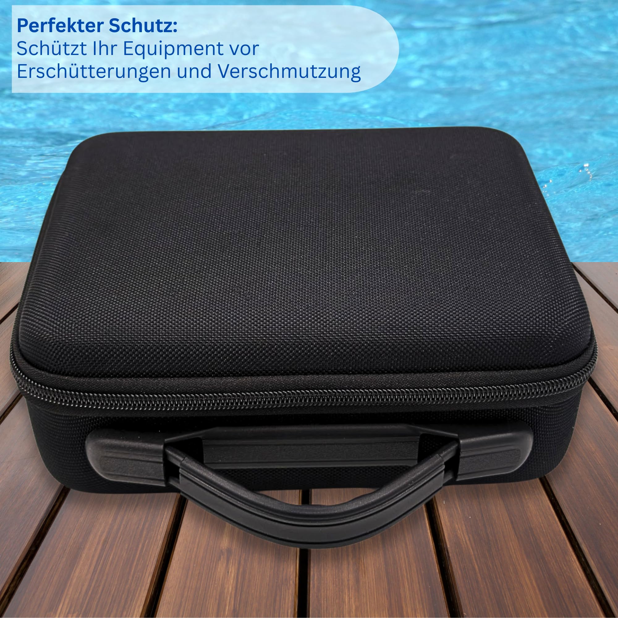 Custodia vuoto per PoolLAB 2.0, accessorio originale, pratica borsa per il trasporto con molto spazio per il dispositivo, per accessori e reagenti, resistente agli spruzzi, 25,0 x 20,5 x 8,5 cm