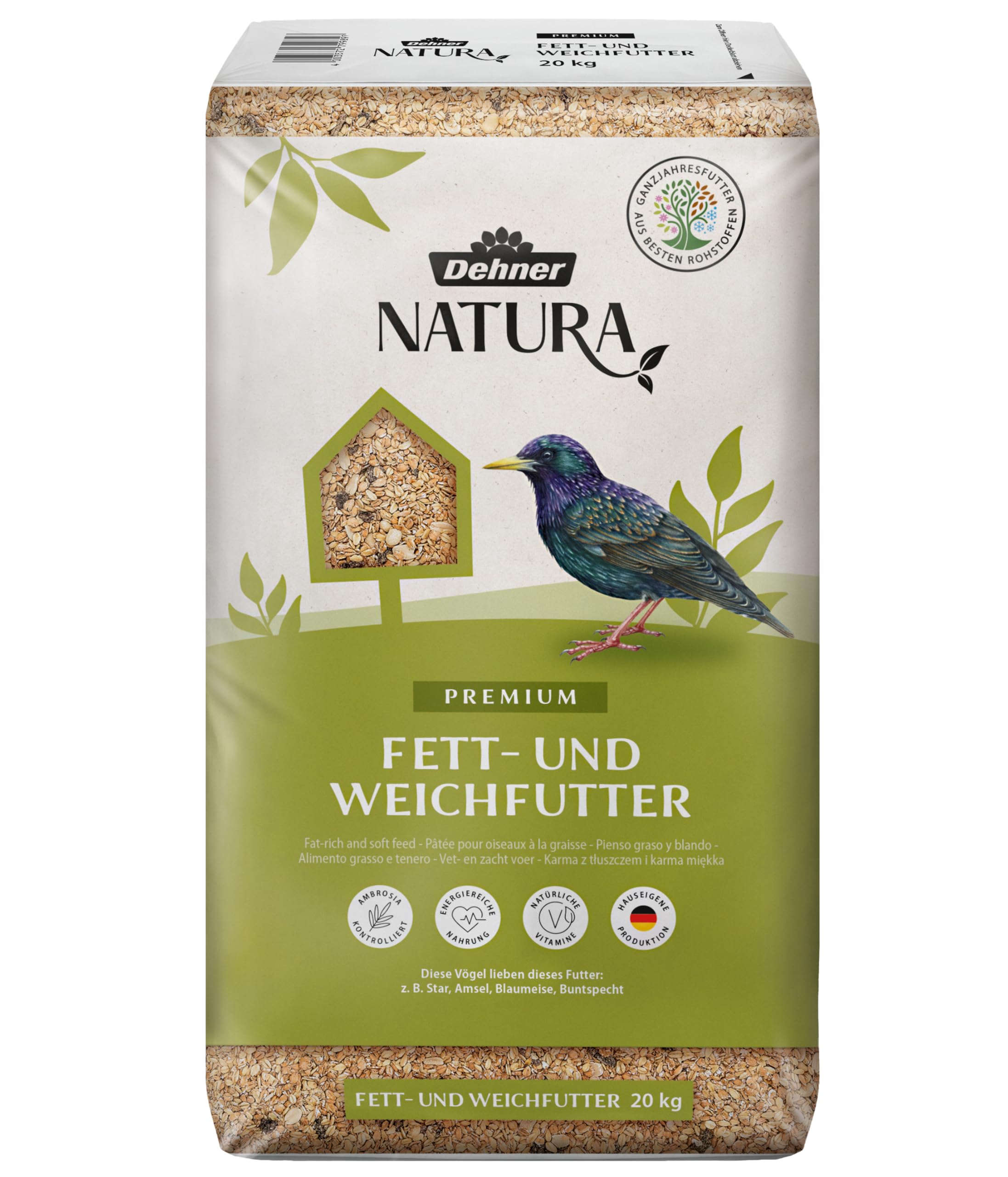 Dehner Natura Karma dla Dzikich Ptaków, Brązowy, 20 kg