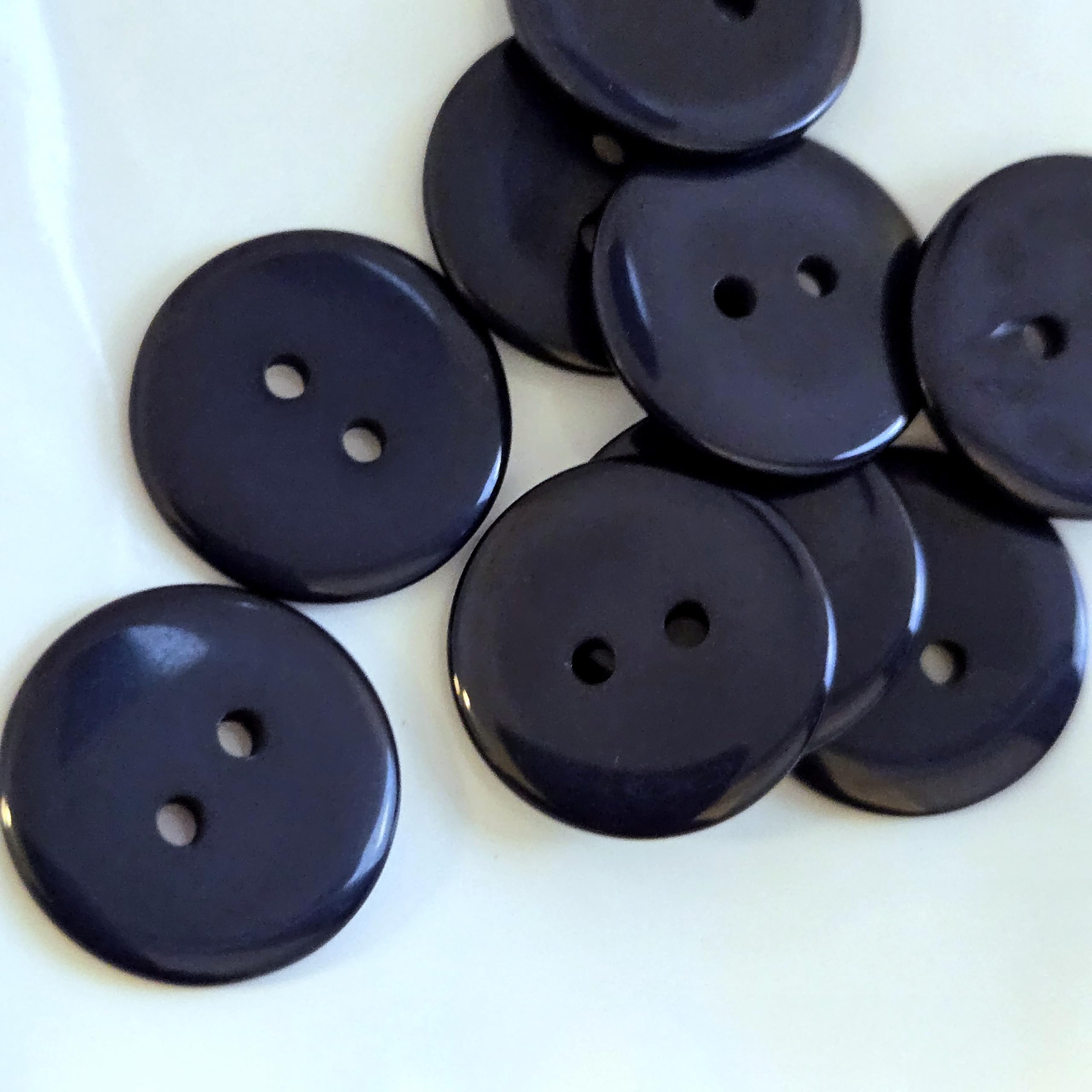 MajorCrafts® 48pcs 20mm 2 Holes Round Resin Sewing Buttons Needlework Arts and Crafts (Dark Navy Blue)
