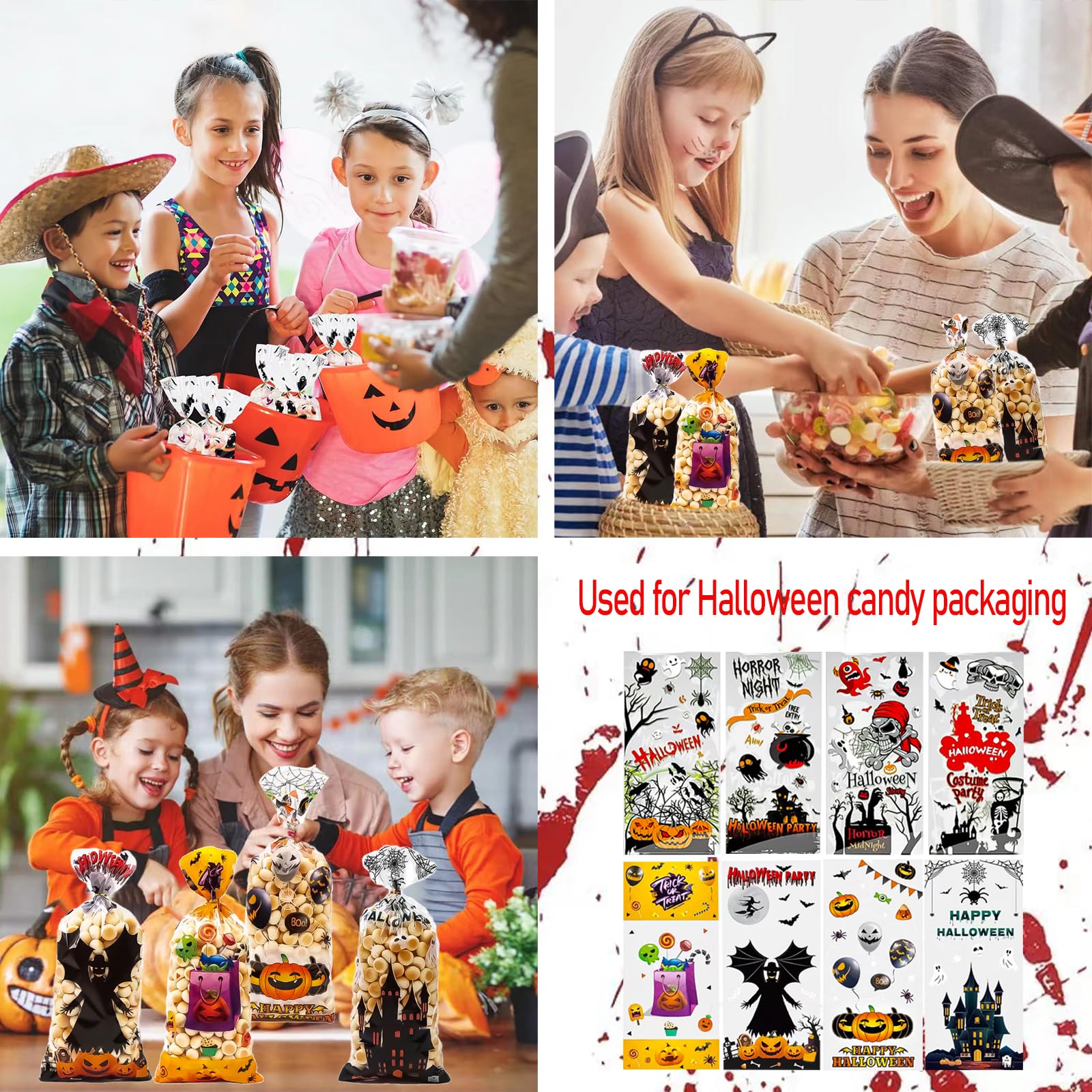PMELCXD Party Bags,Candy Treat Bags, Halloween Paper Bags, Great for Party Favors 120-Pack - Image 3