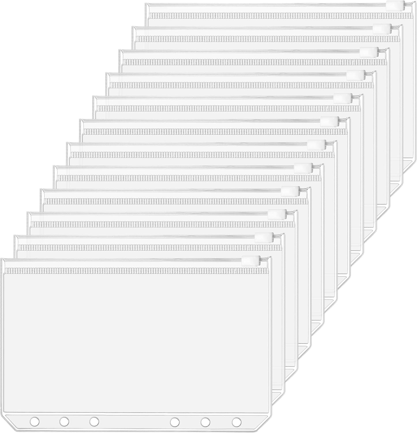 HABGP A6 Binder Pockets 6 Rings 12Pcs, Clear Cash
