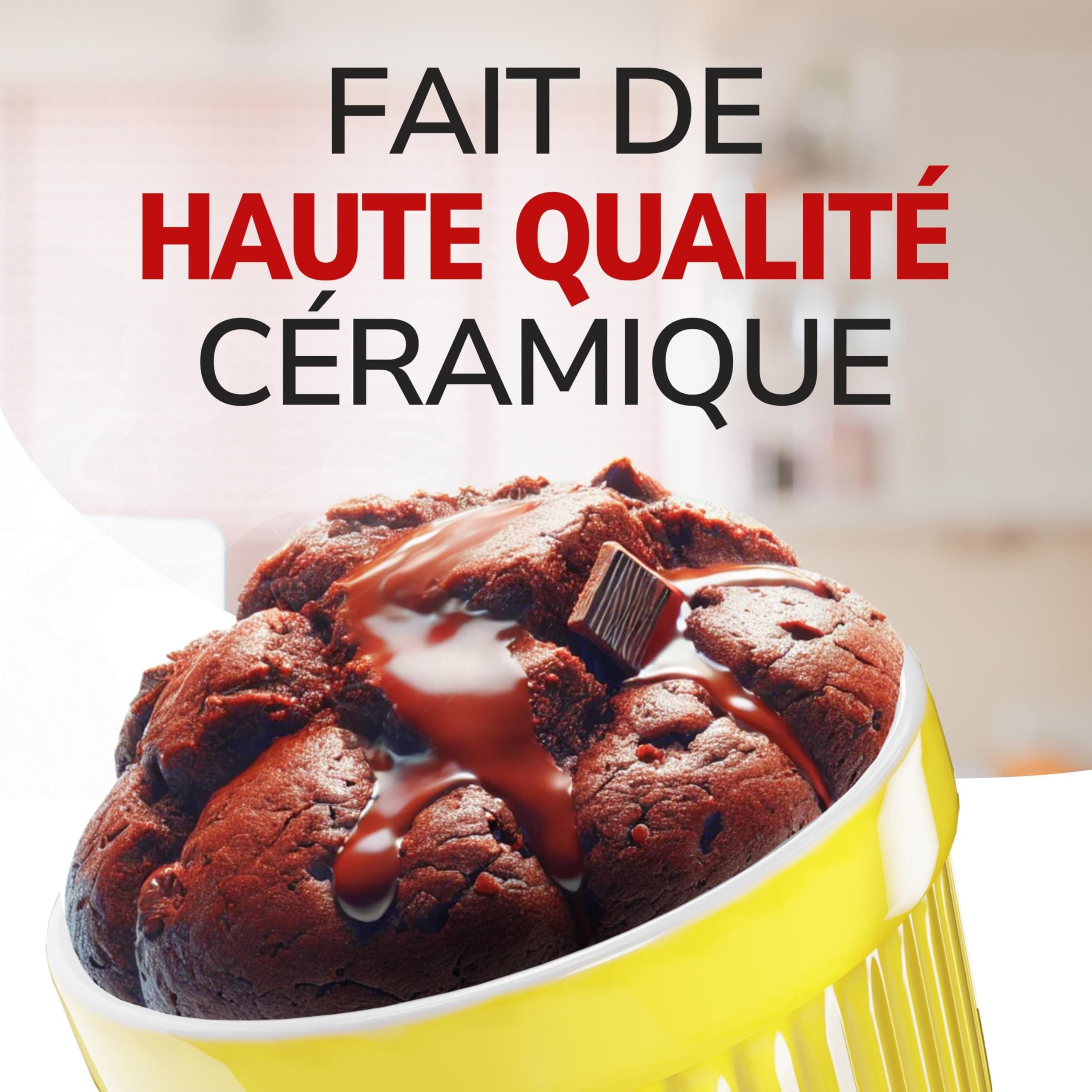 ToCi Lot de 10 moules à soufflé en céramique multicolores résistants au four, 9 cm de diamètre, capacité de 185 ml chacun, bols à crème brûlée, passe au lave-vaisselle et au micro-ondes
