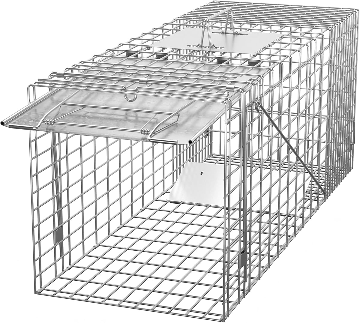 ZENY Live Animal Cage Trap 32" X 12.5" X 12" w/Iron Door Steel Cage Catch Release Humane Rodent Cage for Rabbits, Stray Cat, Squirrel, Raccoon, Mole, Gopher, Chicken, Opossum, Skunk & Chipmunks