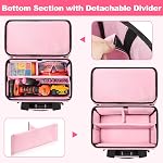 Tool Tote Bag for Women,Tool Storage Organizer with Double Layer | 12-inch Pink Tool Box with Detachable Divider, Padded Handle, Multiple Pockets, Ideal for Electrician, Carpenters, Repairman