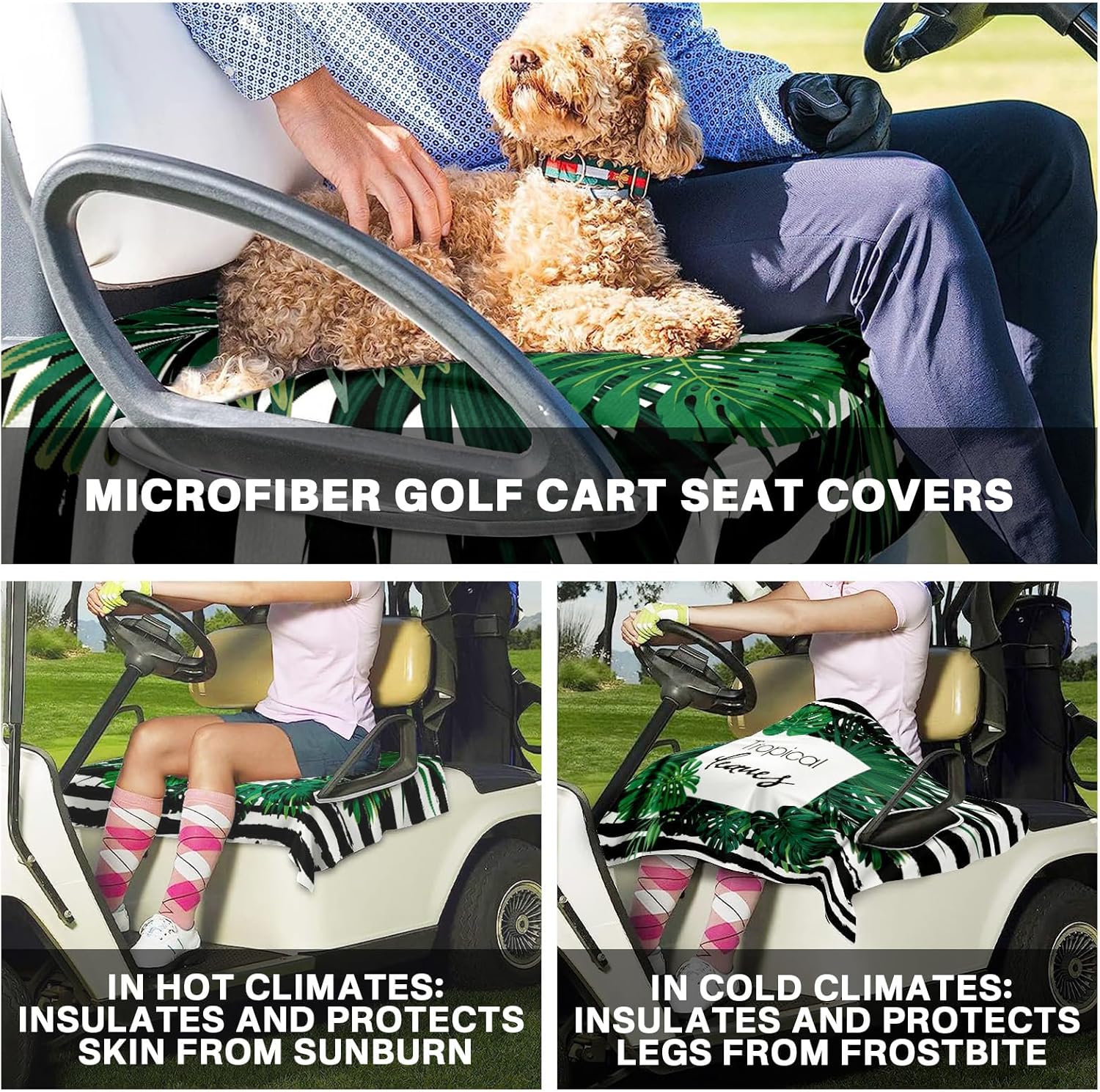 HDSD Custom Golf Cart Seat Covers, Personalized Golf Cart Seat Towel with Your Photo Text Logo, 100% Microfiber Keeps Seat Cool and Clean, Fits in EZGO, Yamaha, Club Car and Other 2-Seat Golf Carts