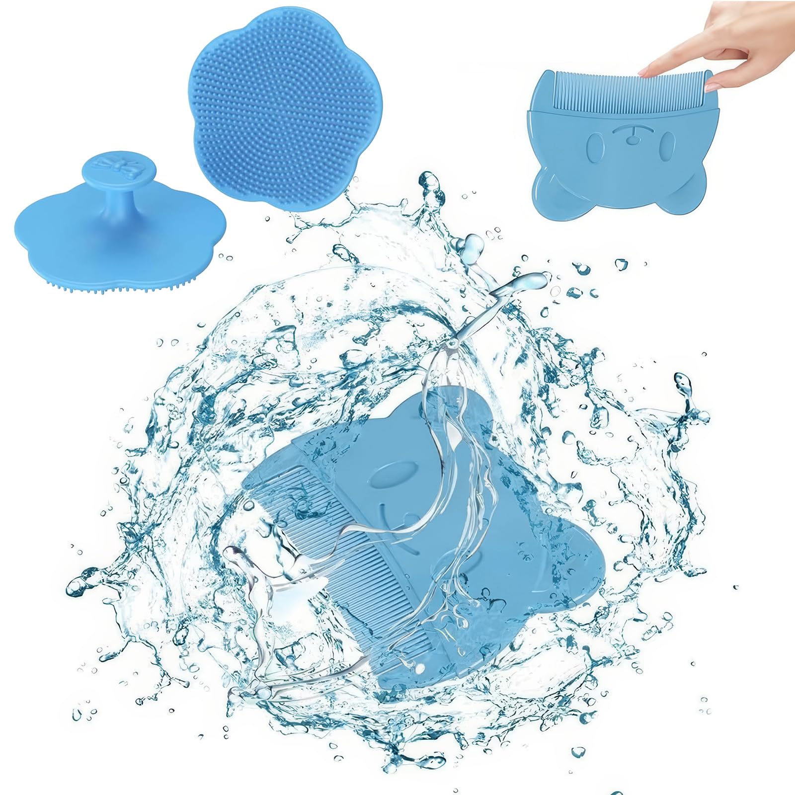 2 Pezzi Pettine Neonato,Pettine Crosta Lattea,Spazzola e Pettine Neonato,Pazzola per Bambini In Silicone Adatto Per Il Massaggio Del Cuoio Capelluto Del Neonato