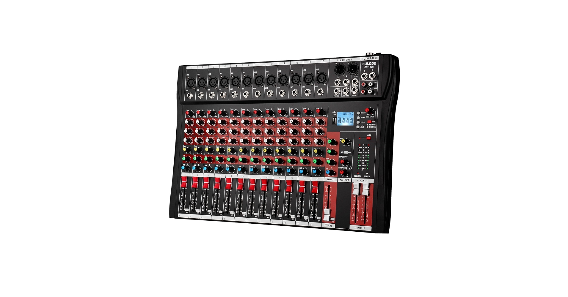 Amazon.com: FULUODE 12 Channel Mixer Audio Console, CT-120S