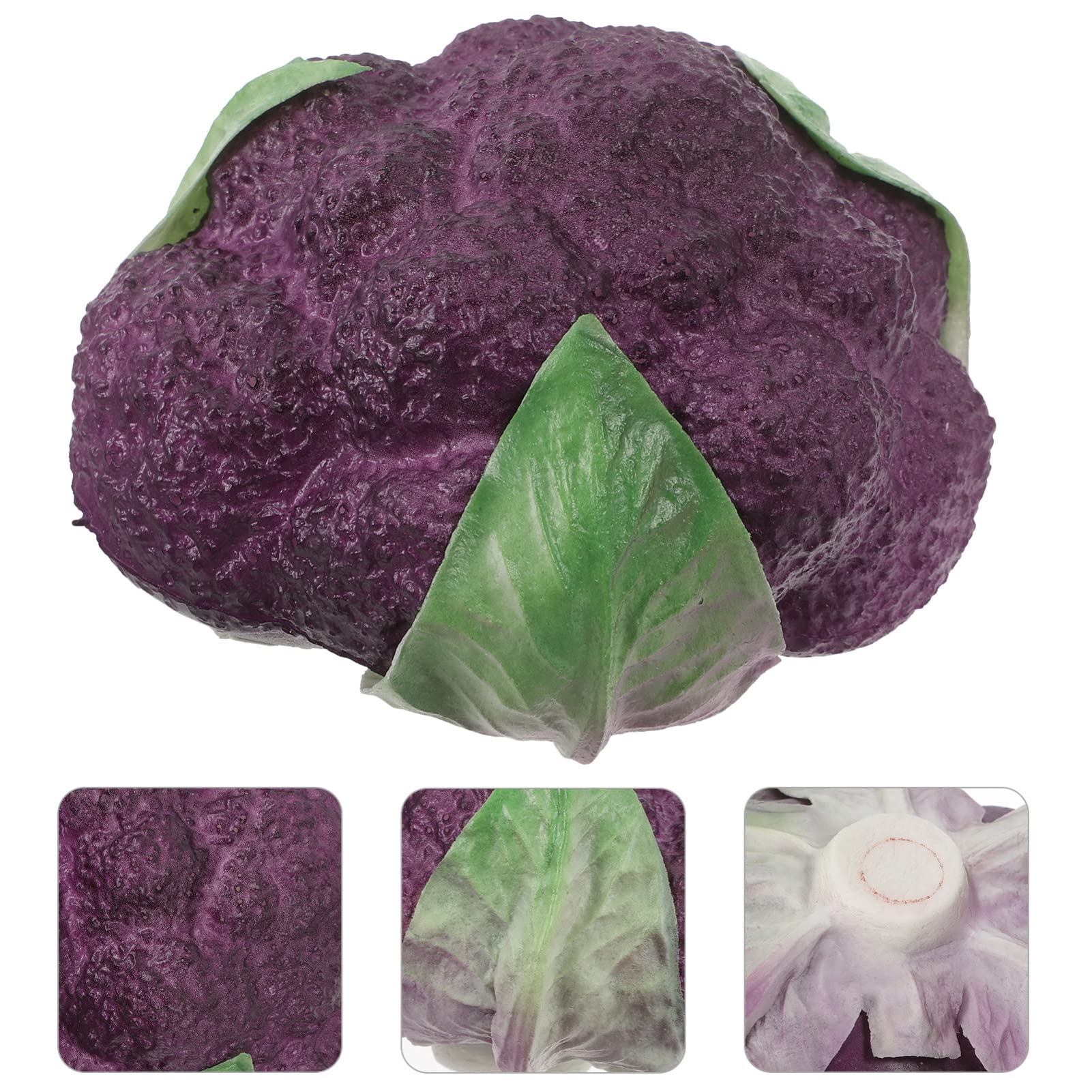 HOMSFOU Artificial Plants Fake Broccoli Decoration Artificial Vegetable Fake Cauliflower Home Kitchen Play Food Photography Props Purple Food Mini