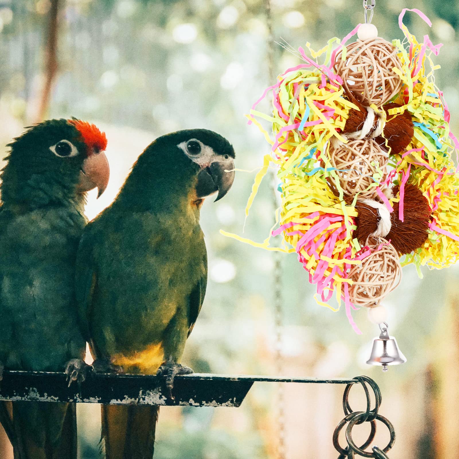 VANZACK 6piezas Juguetes para Aves De Masticar y Desgastar Accesorios para Periquitos y Loros Juguetes Divertidos para Aves para El Aburrimiento