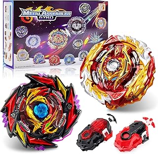 2 Pcs Bey Spinning Tops Blade with Launcher, Bey Set Blade, 4D Metal Fusion Bey Burst Blade, Novelty Toys Set for Kids Children Nice Gift (172+170)
