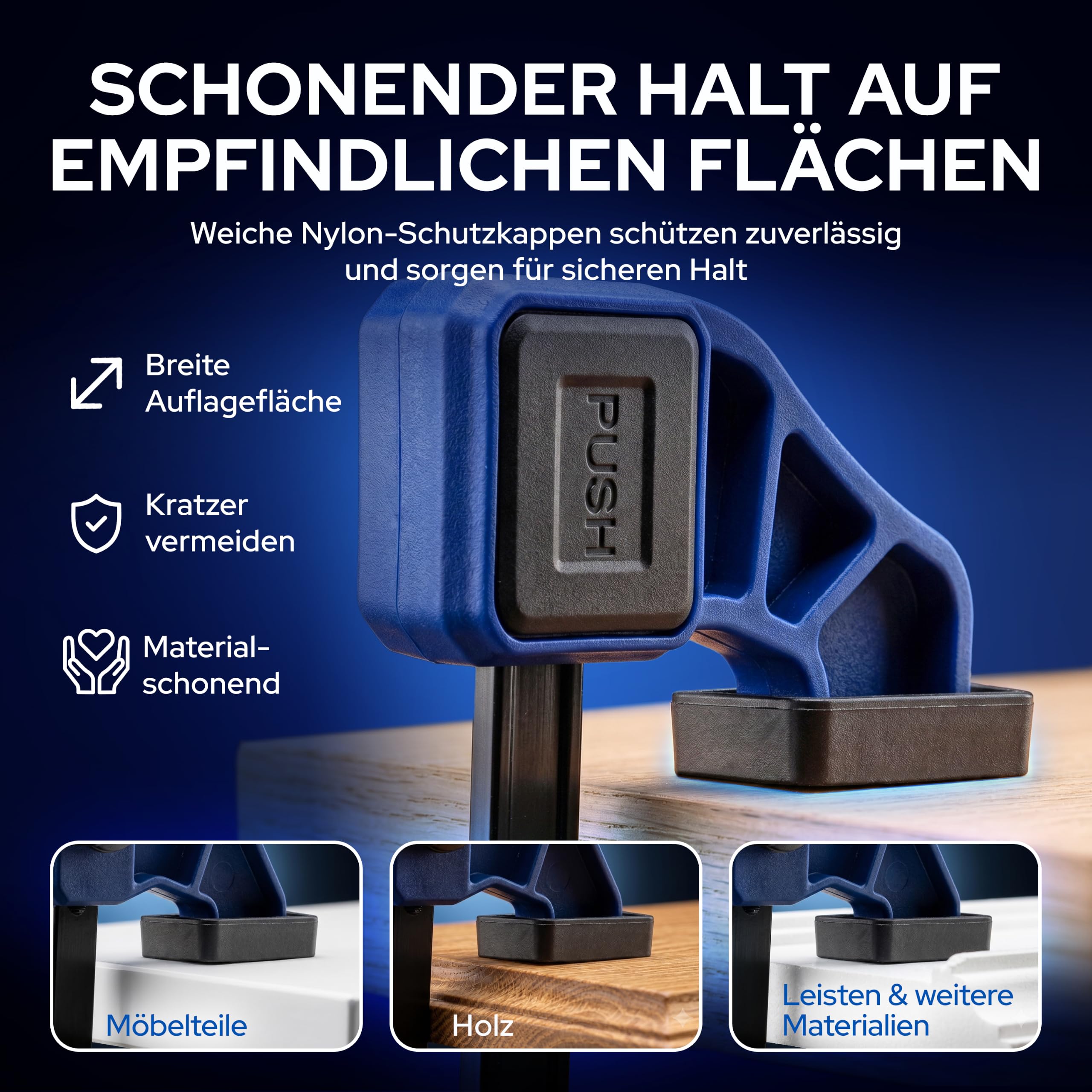 FALKENWALD Einhandzwinge Set - Klemmzwingen & Eckzwinge bis 304 mm