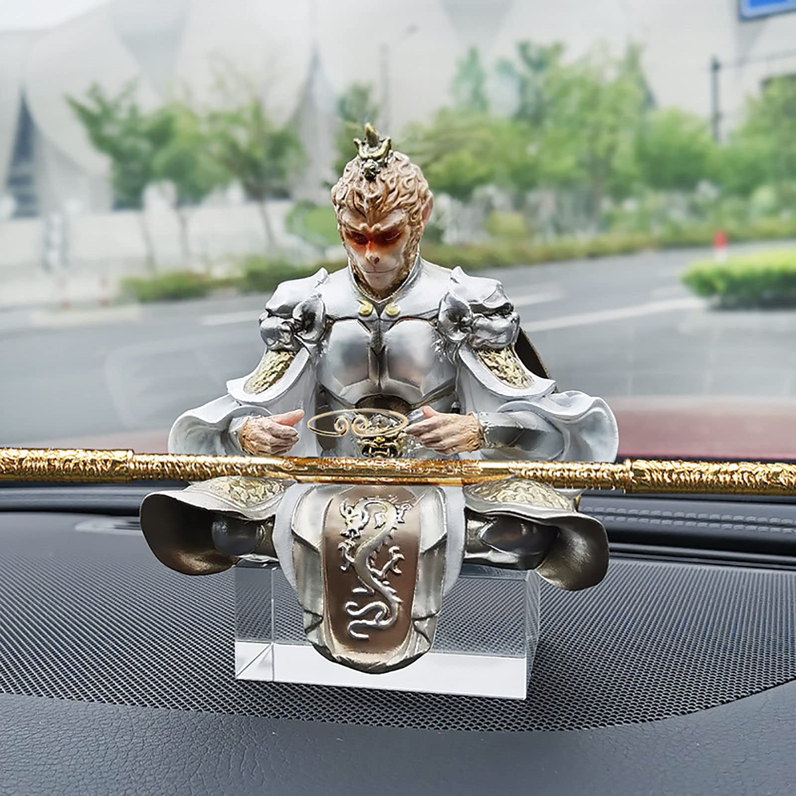 LJZLJZMonkey Ornaments, Creative Car Ornaments, Monkey King Sculpture, 3D Three-Dimensional Carving Process, for Car Home Living Room Bedroom