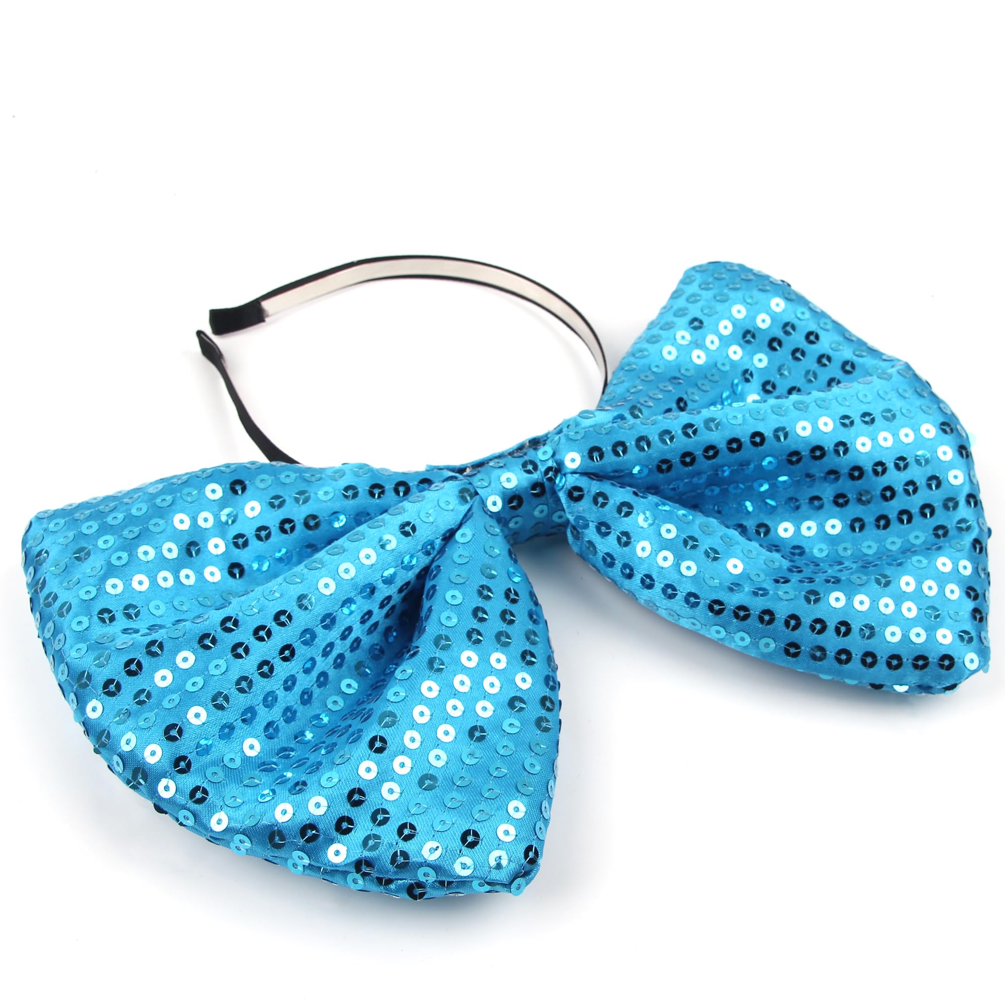 Grey headband with bow and dyed blue fox adornment Midnight Blue Baby Headband – Luxie Charm main image 2