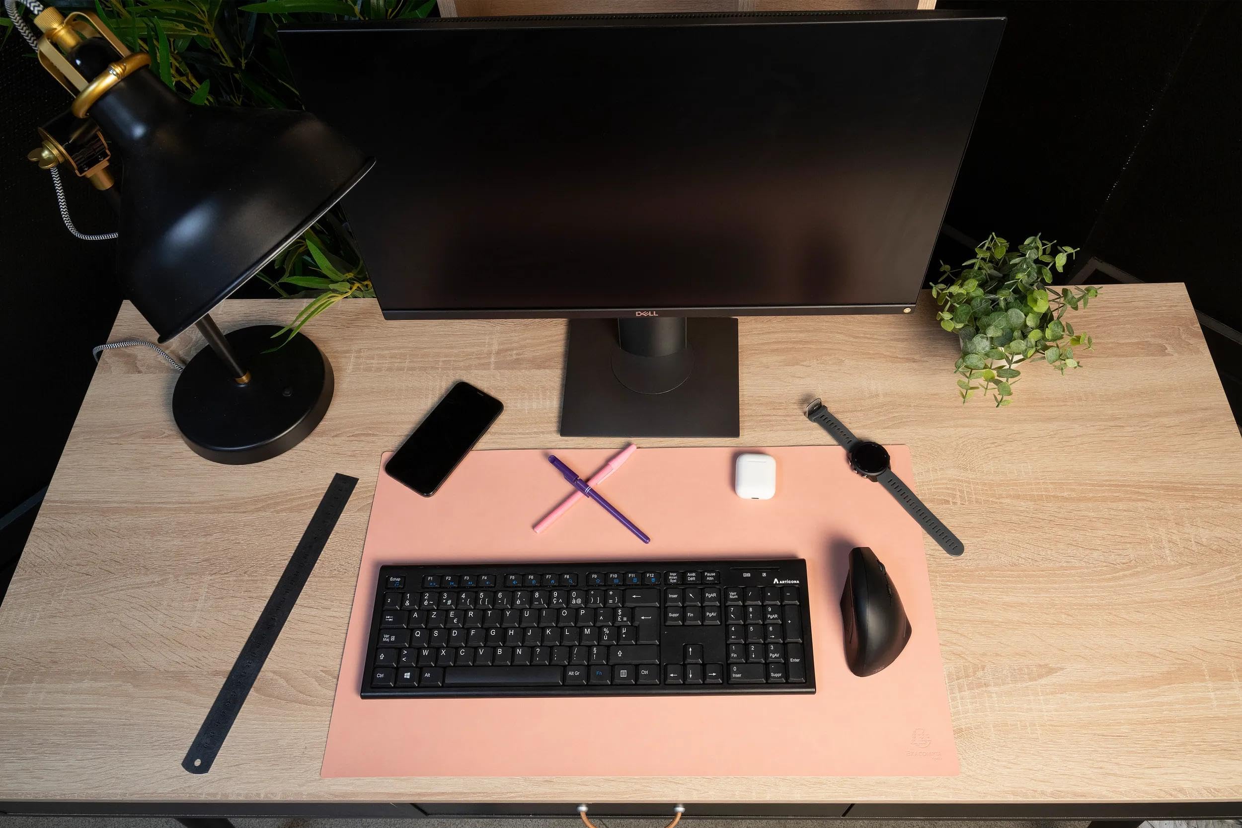 Exacompta - Ref. 29120E – Karton mit 16 weichen Schreibtischunterlagen Home Office – aus zweifarbigem Polyurethan – weich und strapazierfähig, schützt den Schreibtisch, Mauspad – 35 x 60 cm