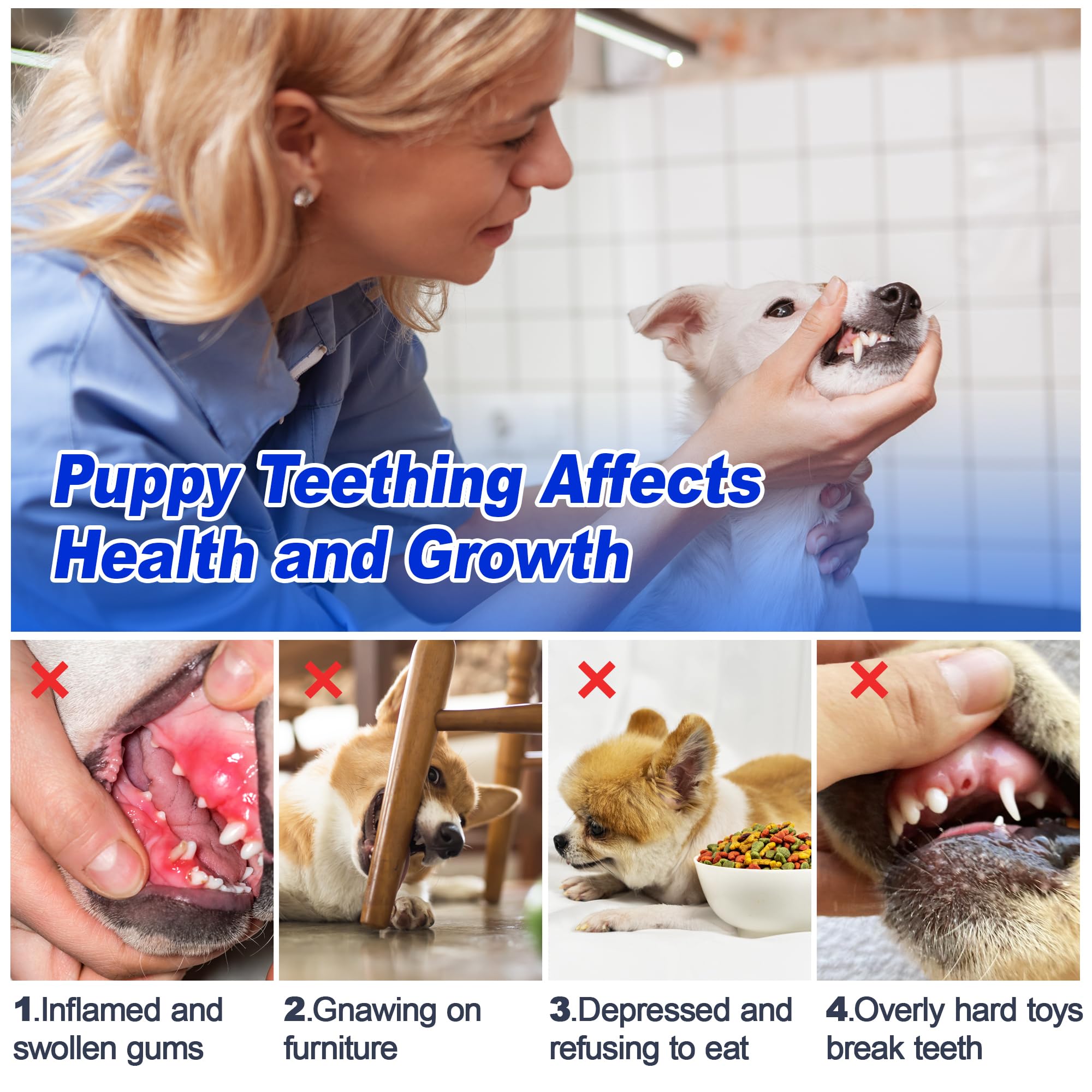 ADDPETS 4 Pack Frozen Puppy Toys to Keep Them Busy to Relieve Teething Pain,Chew Toys for Puppies 0-6 Months Relieve Teething Itch, Puppy Teething Rings to Release Excess Energy