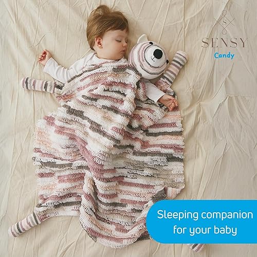 Miniatura 3 de Sensy Candy Yarn - Hilo de 3 madejas, 3.5 onzas, 251 yardas, multicolor para ganchillo y tejido, calibre ligero 3