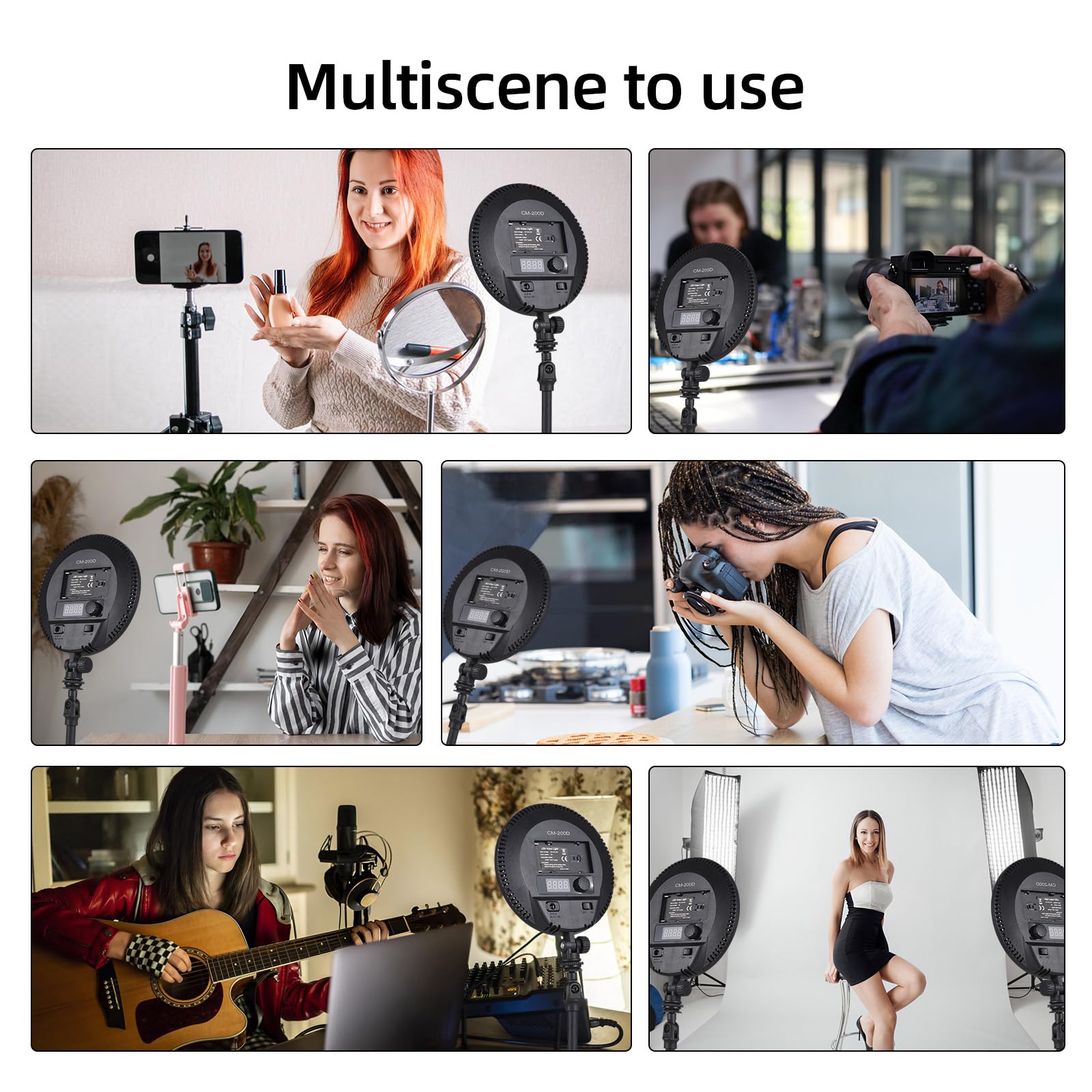 Andoer Key Light, illuminazione da scrivania 3200 K – 5600 K dimmerabile luce video luce LED con supporto per scarpe fredde da 1/4" e foro filettato da 1/4" per broadcasting YouTube videoconferenze