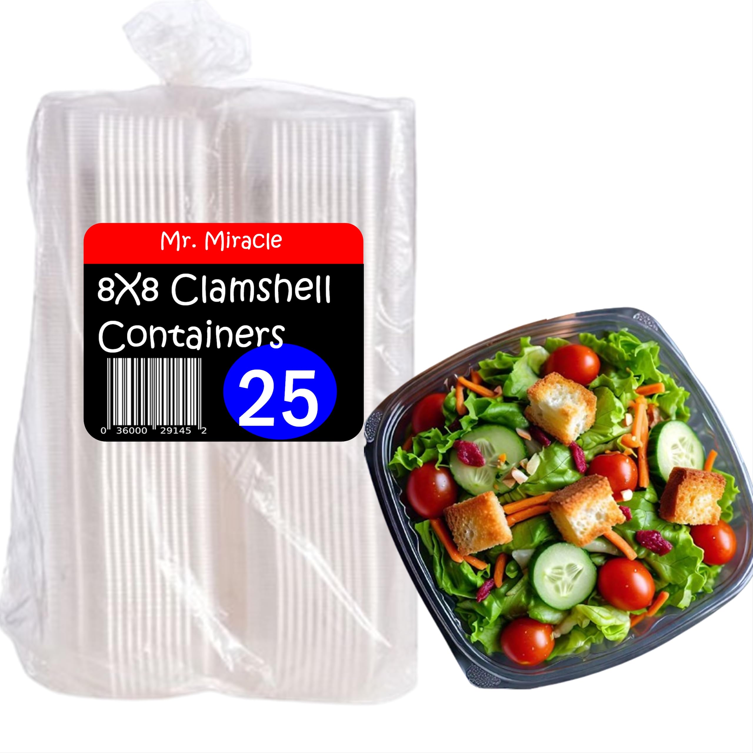 Amazon.com: Mr Miracle Clear Plastic Takeout Containers - Durable