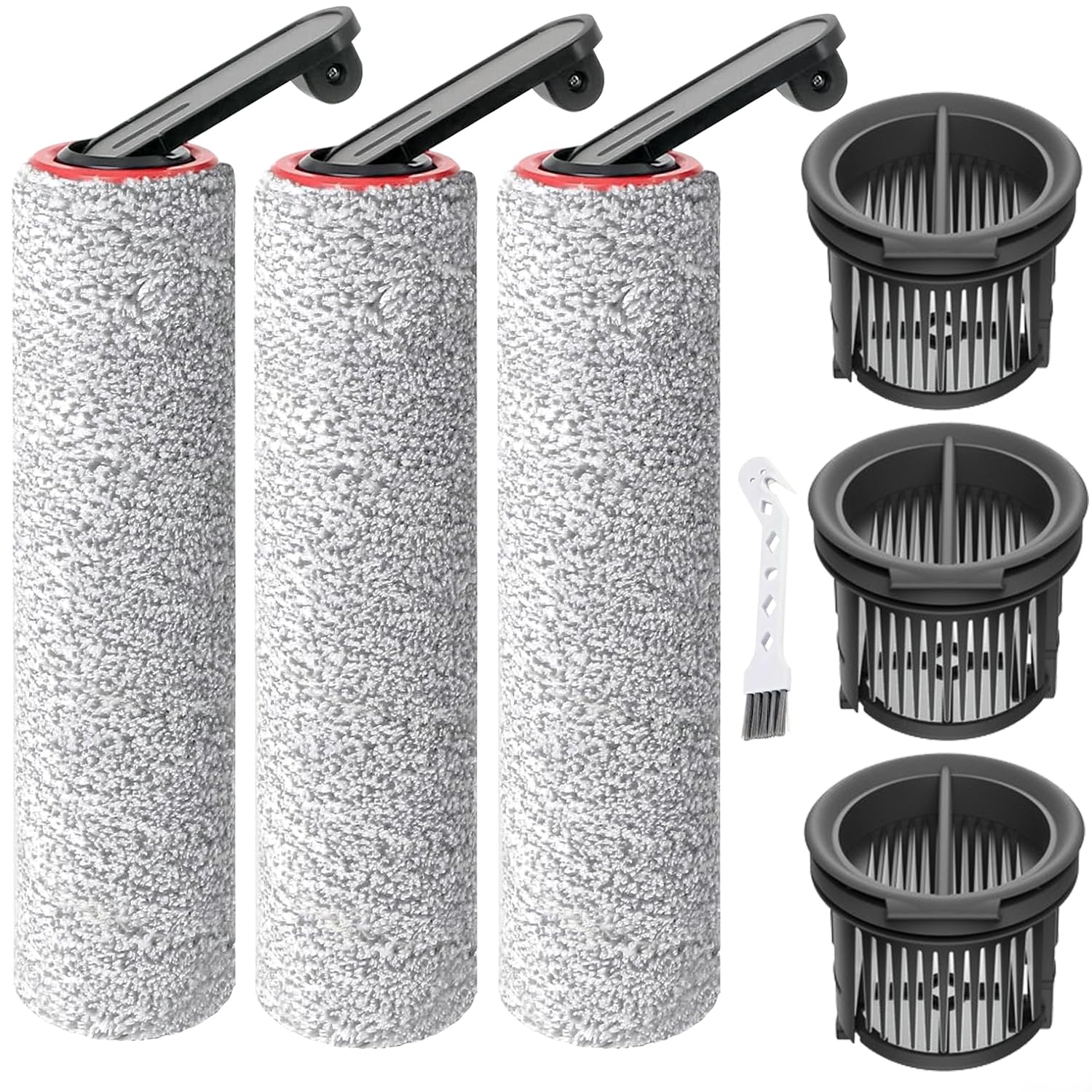 Photo 1 of (7pcs) HEPA Filters & Replacement Parts Kit Brush Rollers Compatible For Dreame H14/H14 Pro/H14 Dual Wet Dry Vacuum Cleaner, Replacement Parts Accessories Kit Inclue 3 Vacuum Filter, 3 Brush Rollers