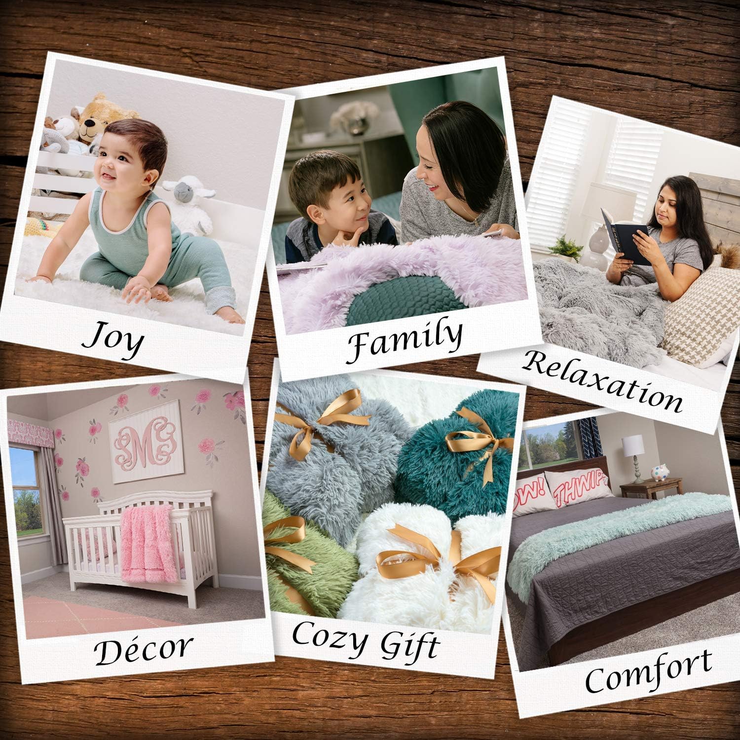 Chanasya Super Soft Fuzzy Shaggy Faux Fur Throw Blanket - Chic Design Snuggly Plush Lightweight with Fluffy Reversible Sherpa for Couch Living Room Bedroom and Home Décor (50x65 Inches) Crème : Home & Kitchen