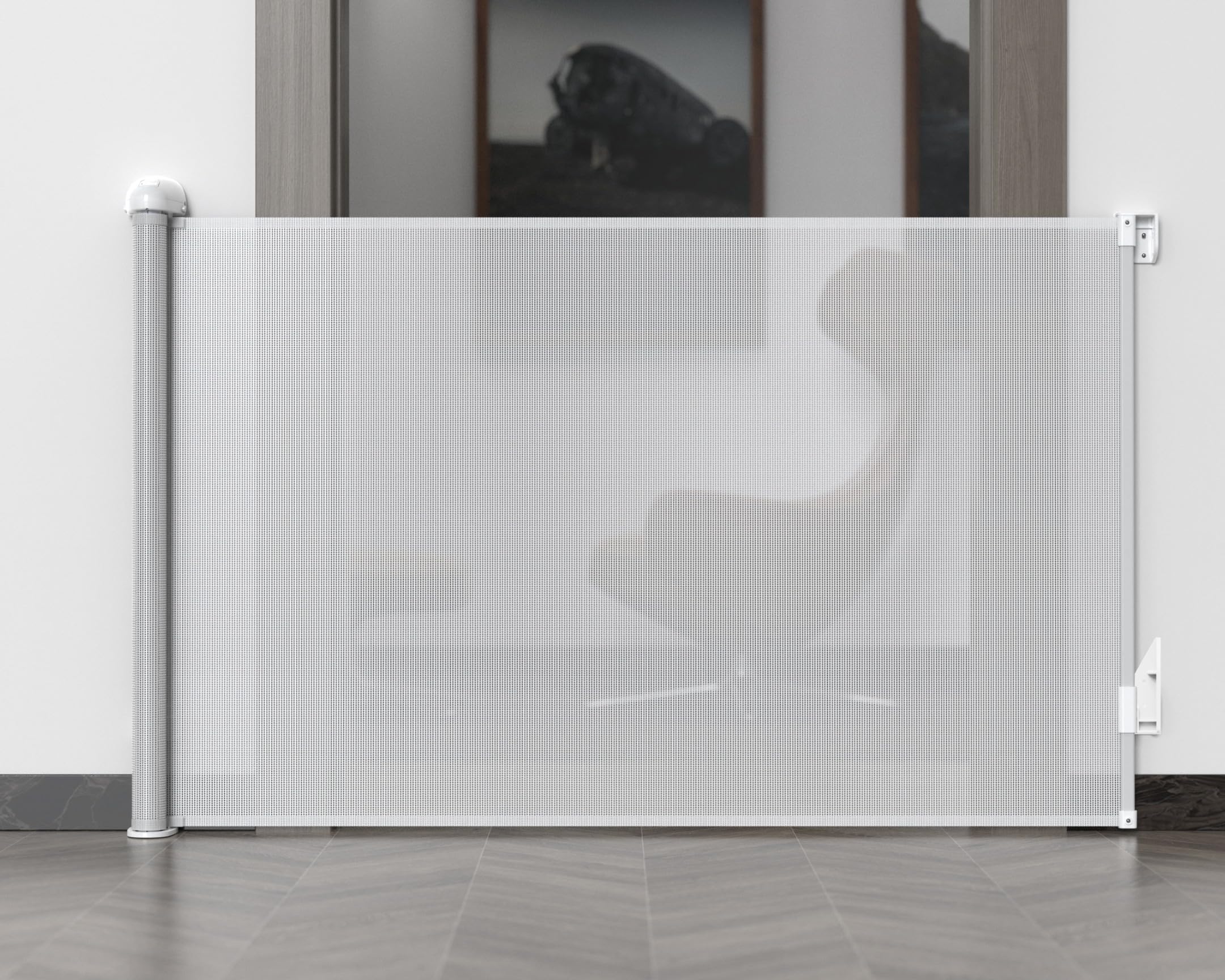 WEBABY - Barrière de sécurité bébé sur Enrouleur KLIP - Blanc 130 cm - dès 24 Mois