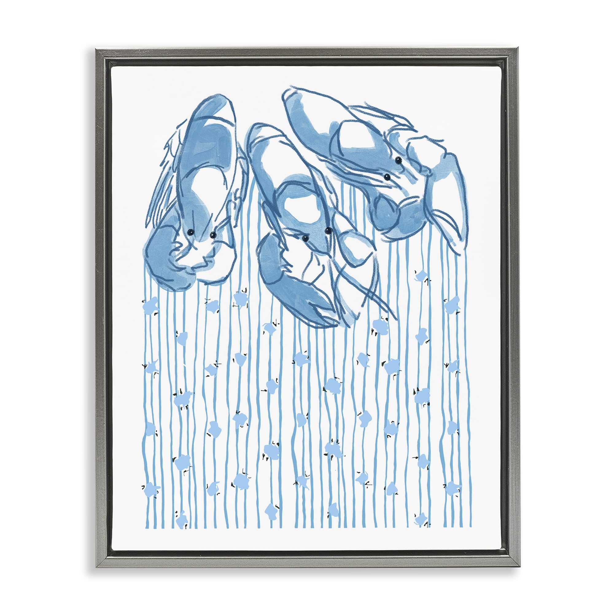 'Lobster Trio with Strings'| Floating Frame Canvas Art