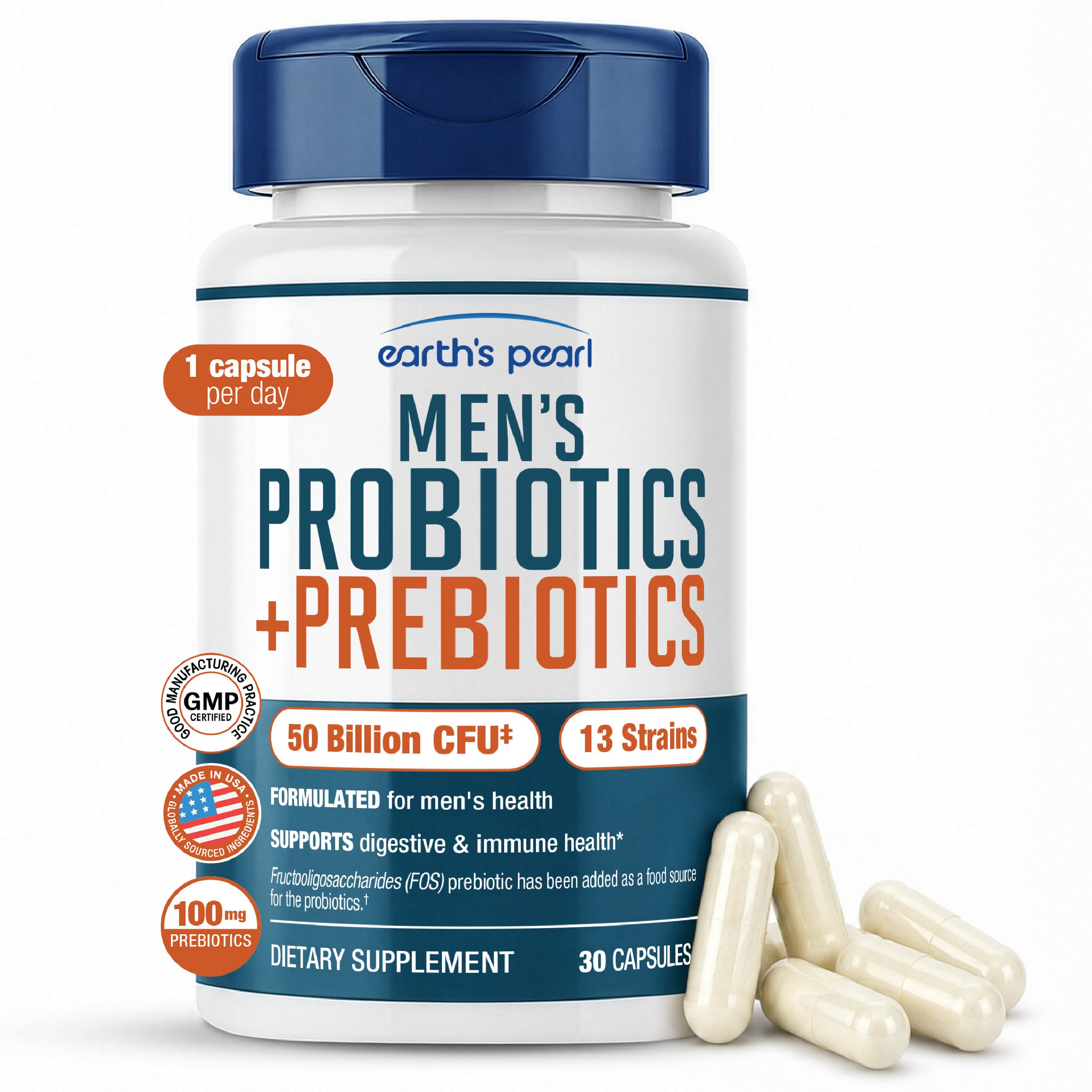 Probiotics for Men - Men's Probiotic with Prebiotics for Digestive Health