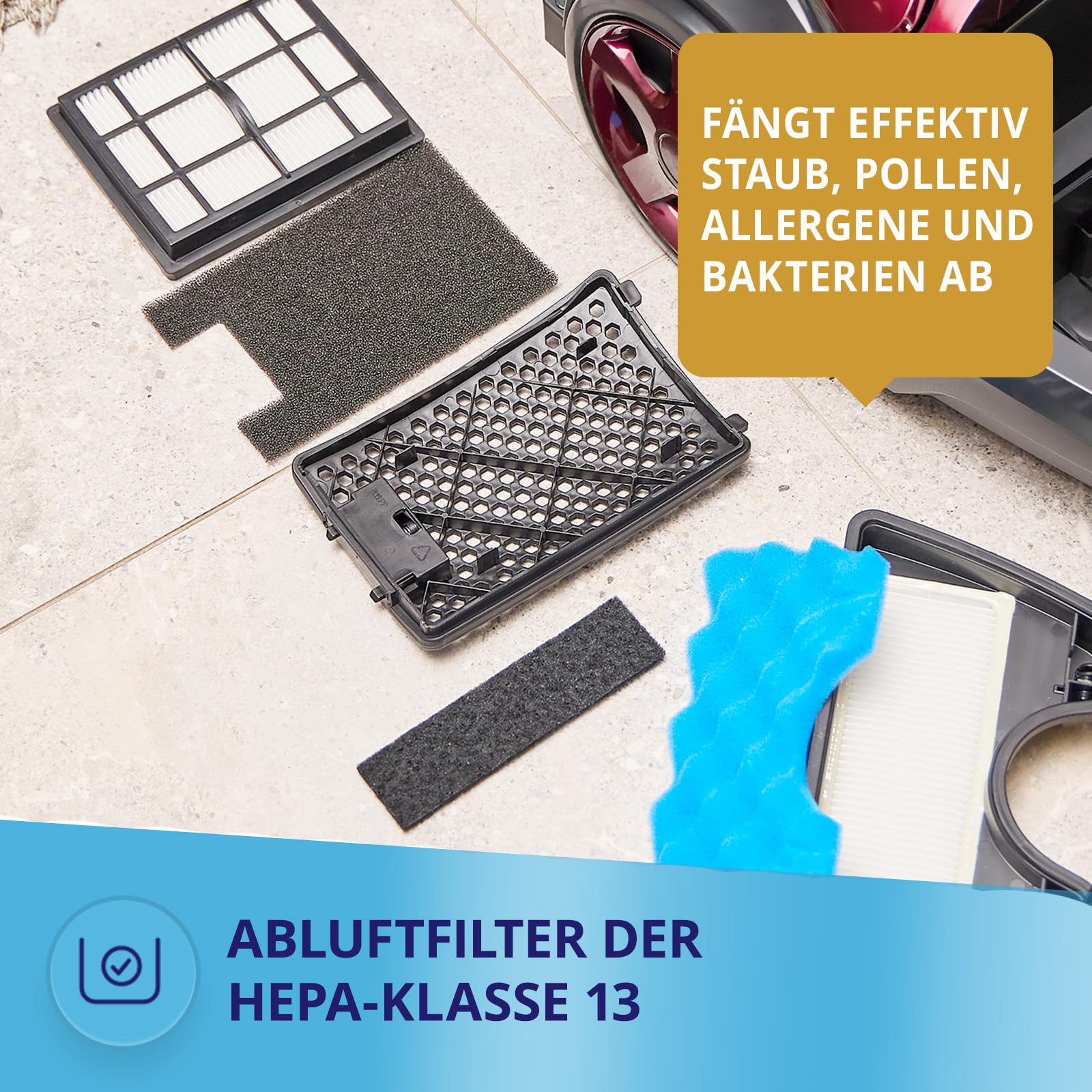 MPM Odkurzacz bezworkowy – pojemnik 2,5 l – filtr HEPA – z nasadkami/akcesoriami i uchwytem teleskopowym – 850 W