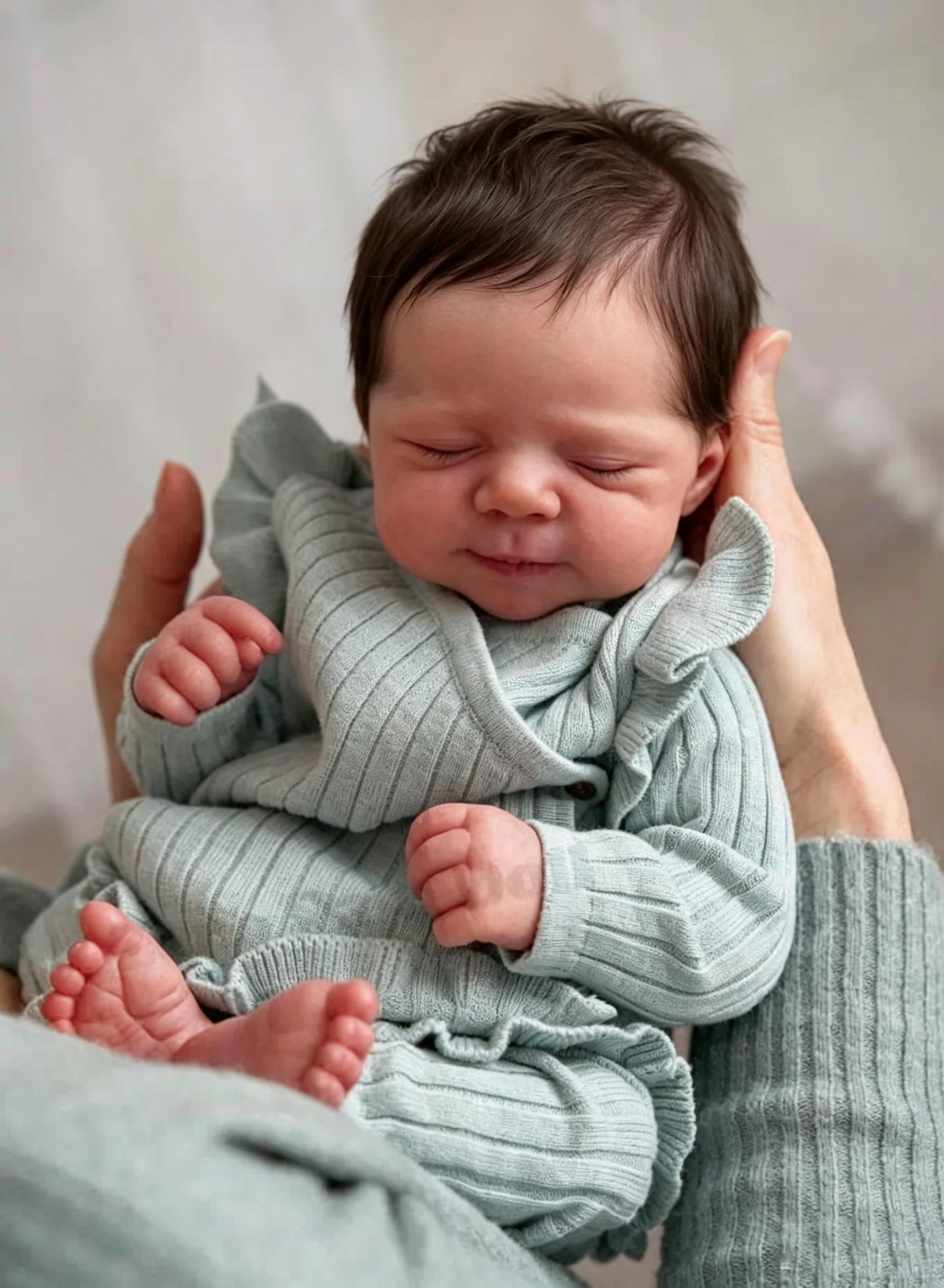 Zero pam Reborn Puppen Lebensecht-45CM Reborn Baby Mädchen, Lebensechte Babypuppen, Echte Babypuppe Wie Echt Mit Stoffkörper, Echte Puppe Mit Haaren
