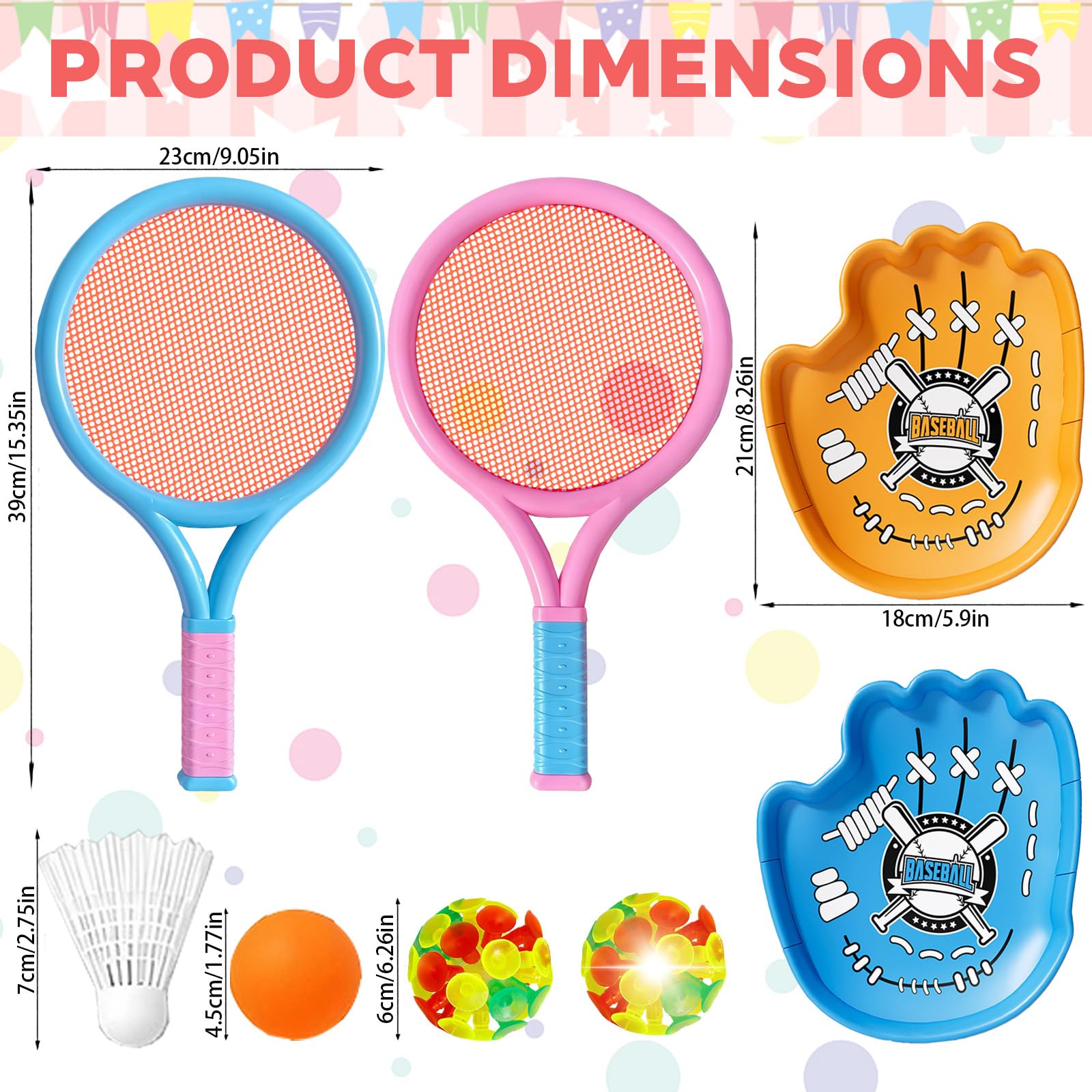 Juego de bádminton 3 en 1 dinosaurio raqueta tenis 6 tipos pelotas deportes aire libre interior