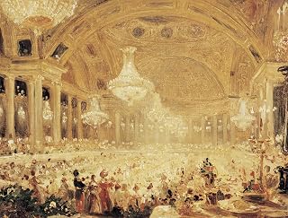 ZhiChengHflBM Vintage Painting Print Canvas Wall Art Canvas Picture Dinner At the Tuileries by Eugene Emmanuel Viollet Le Duc Poster Artwork for Home Decor 60x90cm