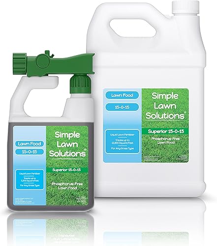 Paquete de 15-0-15 de 32 onzas y 15-0-15 de 1 galón, fertilizante líquido para alimentos para césped - Simple Lawn Solutions