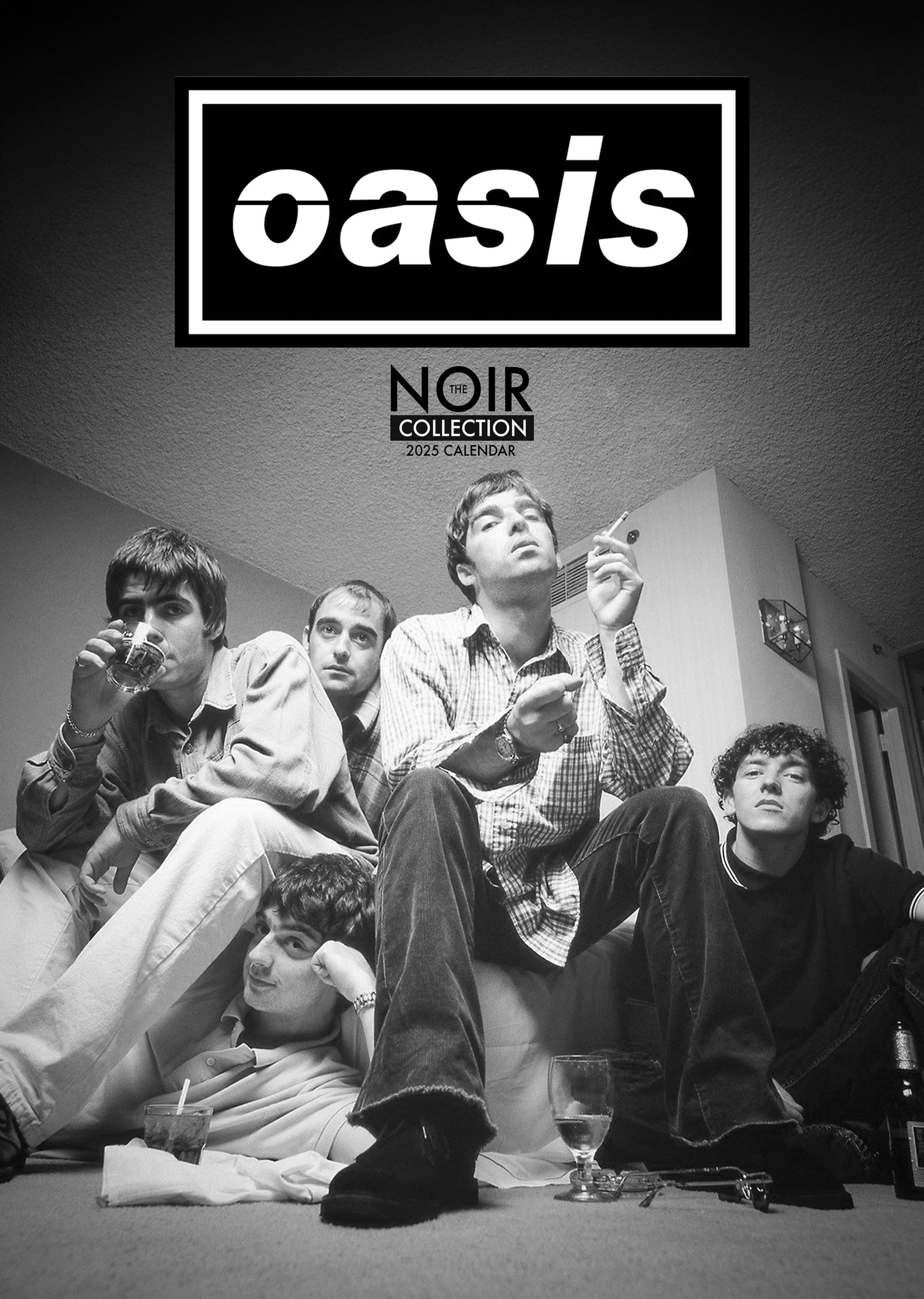 Oasis 2025 A3 Limited Edition Noir Collection Wirobound Wall Calendar Ideal for a Birthday or Xmas Gift