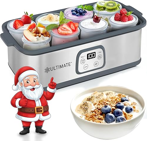 Ultimate Yogurt probiótico con control ajustable de temperatura y tiempo, haz billones de probióticos vivos y obtén una mejor salud intestinal.