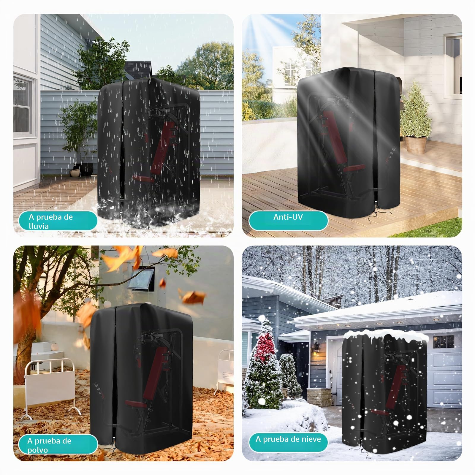 LIROPAU Cubierta para bastidor de rodillera con cremallera impermeable | cubierta protectora para levantamiento de pesas, sentadillas, equipo de entrenamiento en casa