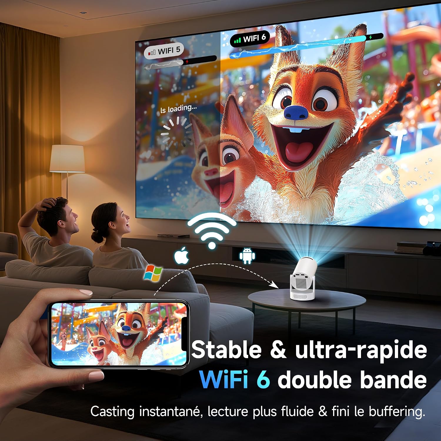 Philoent Vidéoprojecteur WiFi/BT Apps intégrées 2026 Upgraded AutoKeystone - Mise en situation et utilisation