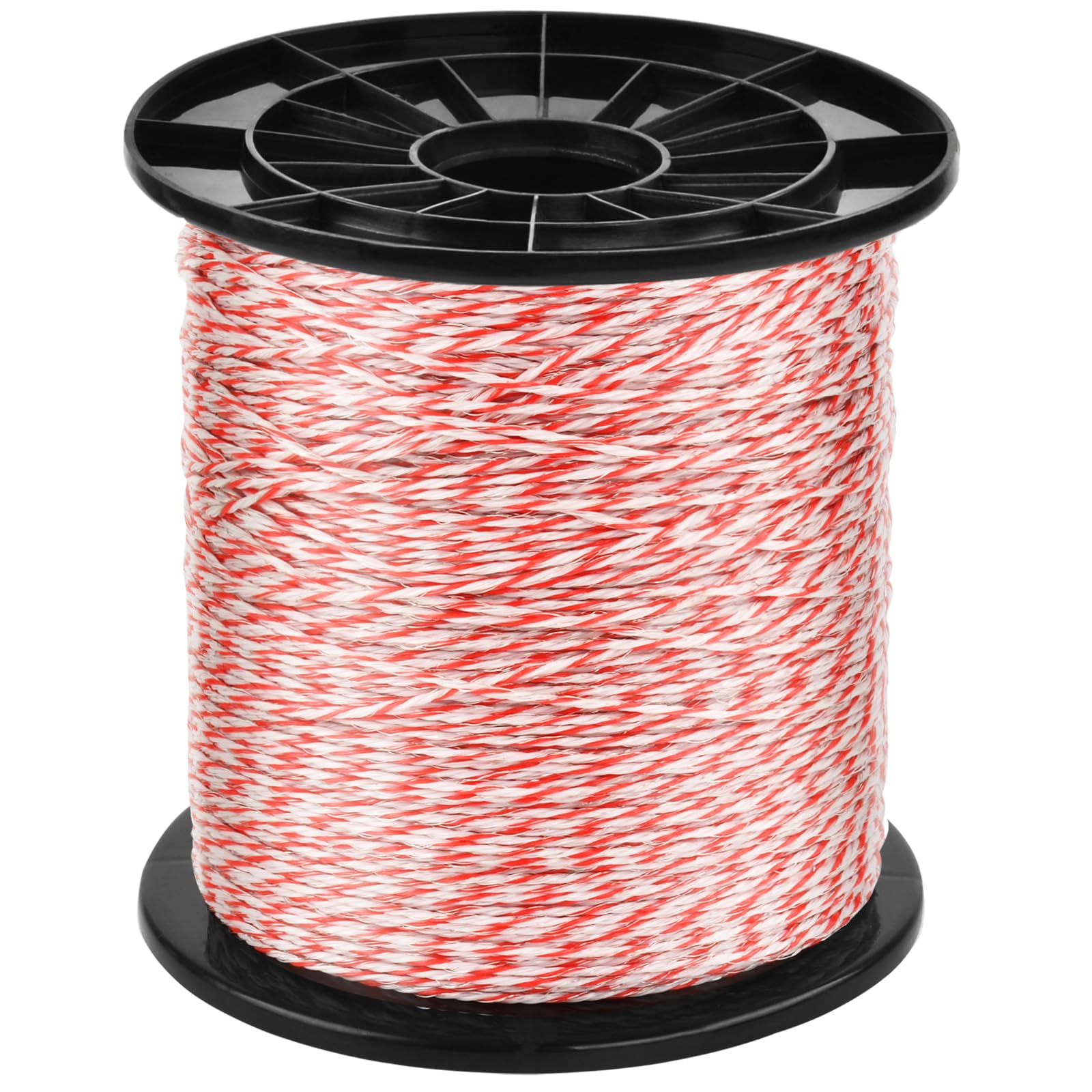 1000M Cuerda para cerca eléctrica, cercas de alambre para ganado de acero inoxidable, cuerda conductora para cerca, accesorios para cerca eléctrica para (Rojo+Blanco, 1000M)