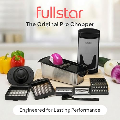 Miniatura 2 de Fullstar The Original Pro Chopper - Picador de verduras y espiralizador, picador de alimentos con recipiente, rebanador de frutas, utensilios de Ss