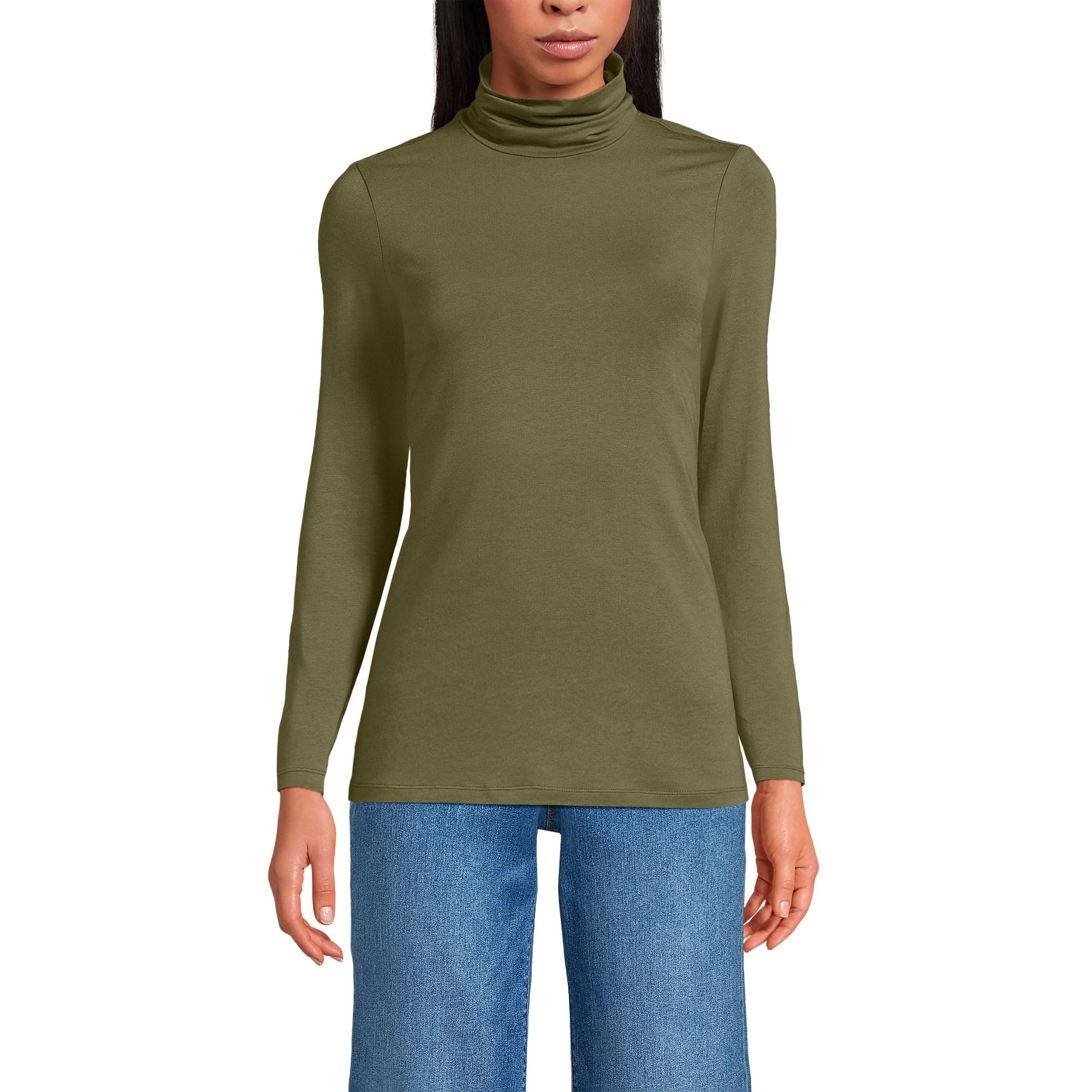 Lands' End Women's Jersey Knit Turtleneck