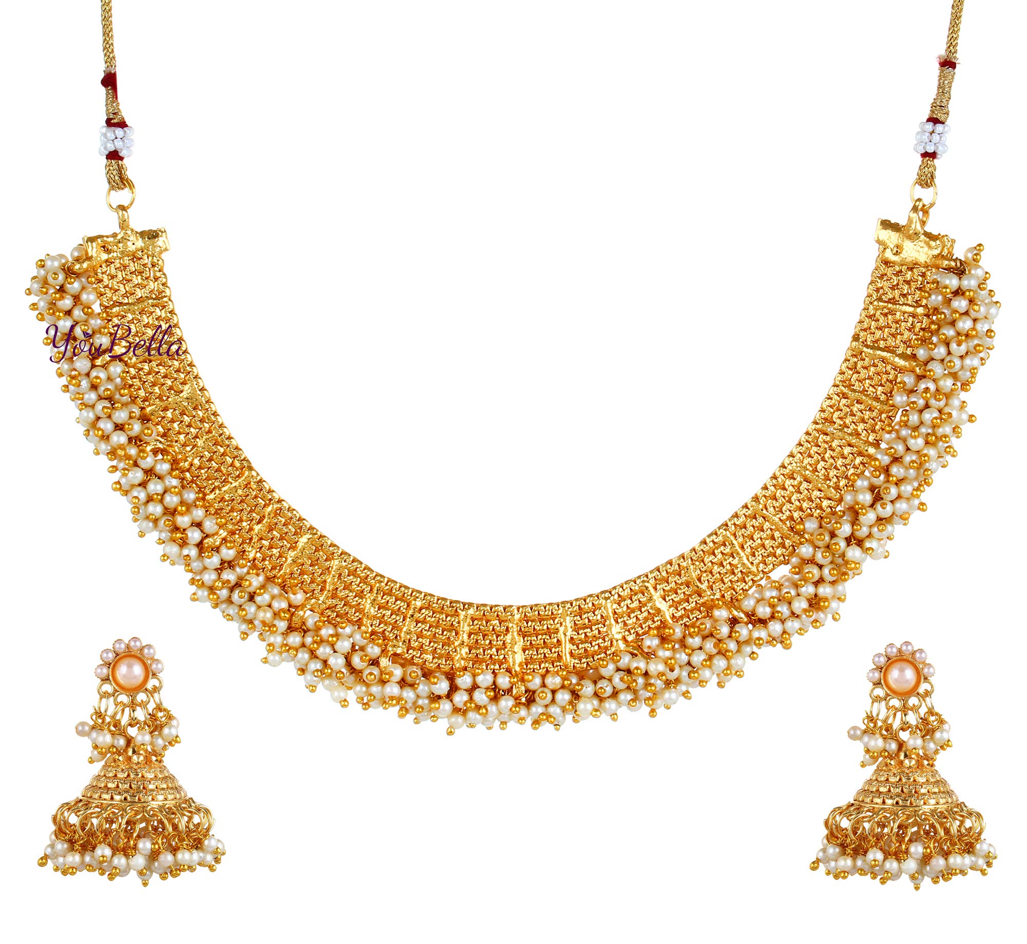 YouBella Jewellery Temple Coin Traditional Necklace Set for Women Jewellery Set with Earrings for Women (B01BYSR14Y) Amazon Price History, Amazon Price Tracker
