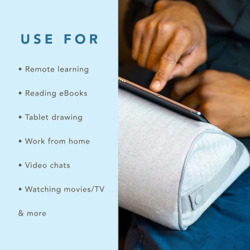 Miniatura 9 de LapGear Soporte de almohada para tableta Microbead original con bolsillo para teléfono, color negro, se adapta a la mayoría de las tabletas, estilo