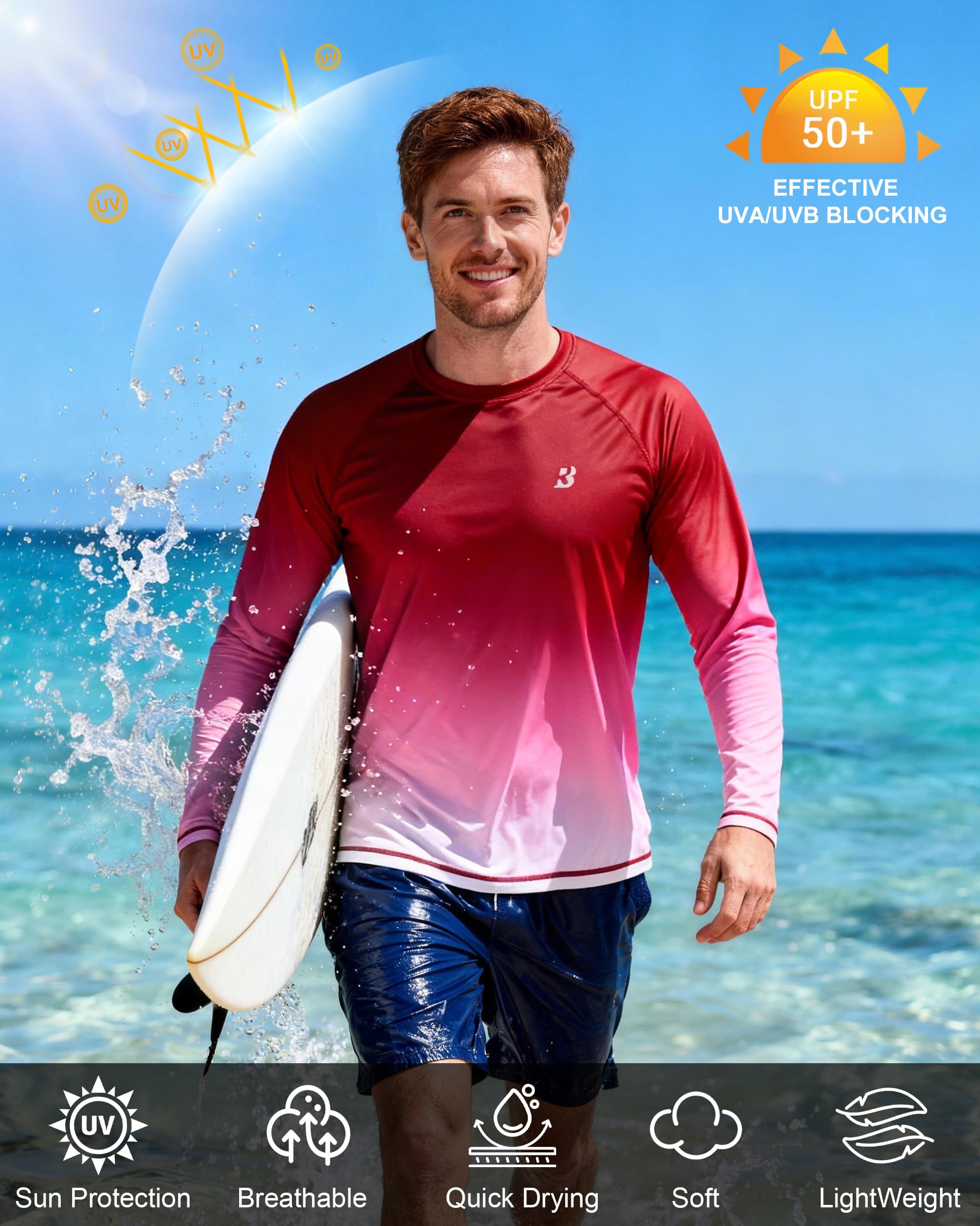 Roadbox Men's UPF 50+ Sun Protection Shirt Long Sleeve, Quick Dry Breathable Rash Guard for Swimming Fishing, Hiking & Running - Image 5