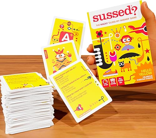 Miniatura 3 de SUSSED 400 locos iniciadores de conversación para niños, adolescentes y adultos, juego de cartas familiar, paquete de mazos naranja y amarillo,