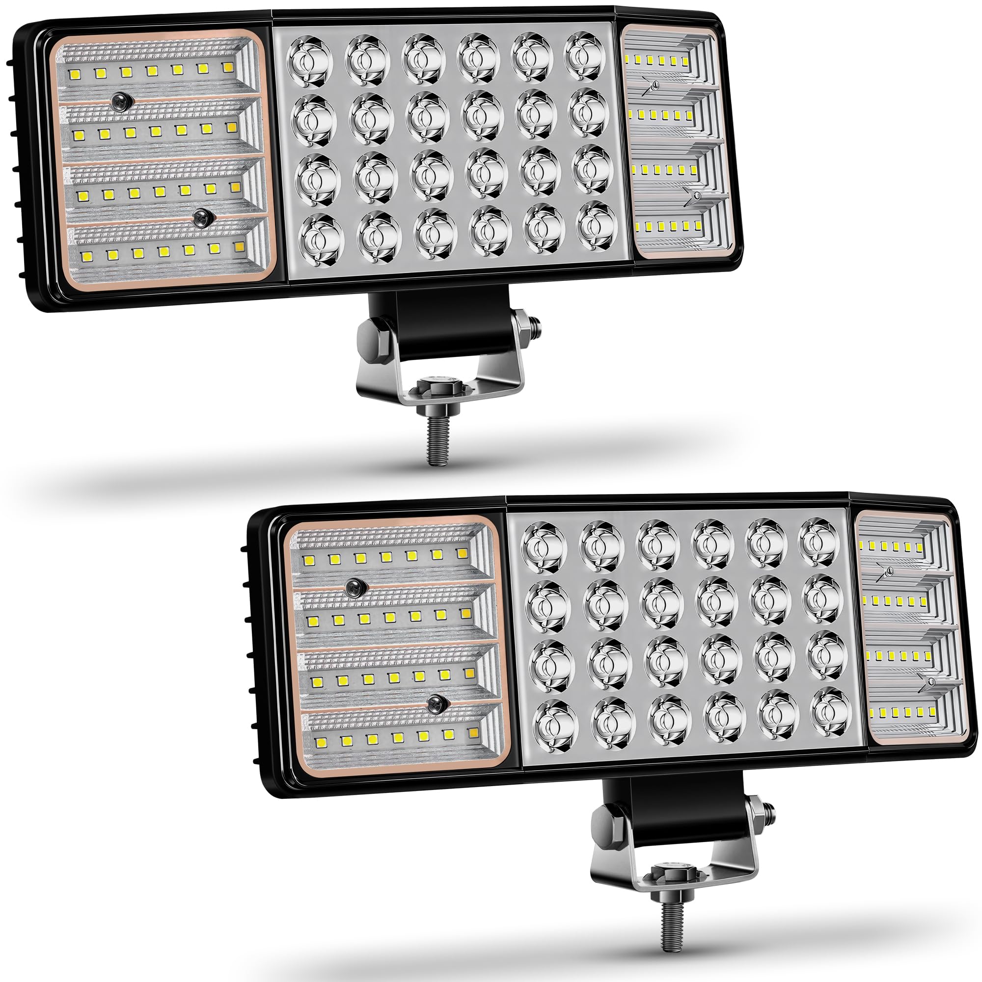View 1 of 11 Inch Square LED Work Lights 20000LM IP67 12V LED Tractor Flood Lights