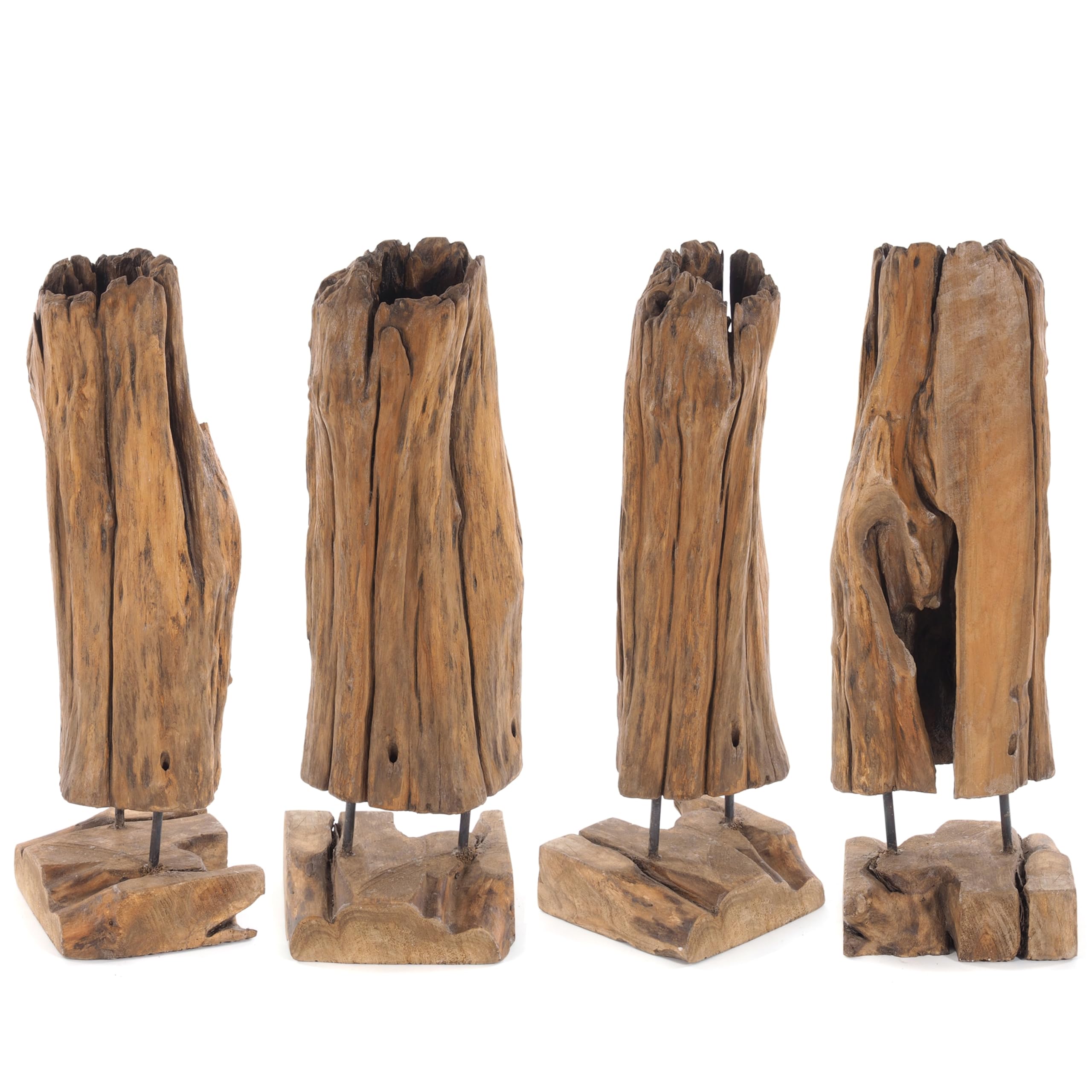 TREIBHOLZ SKULPTUR | 80cm, Teakholz | Wurzel Deko Figur, Wurzelholz Statue, Teak Holz Unikat Aufsteller, Holz Skulptur naturgewachsen