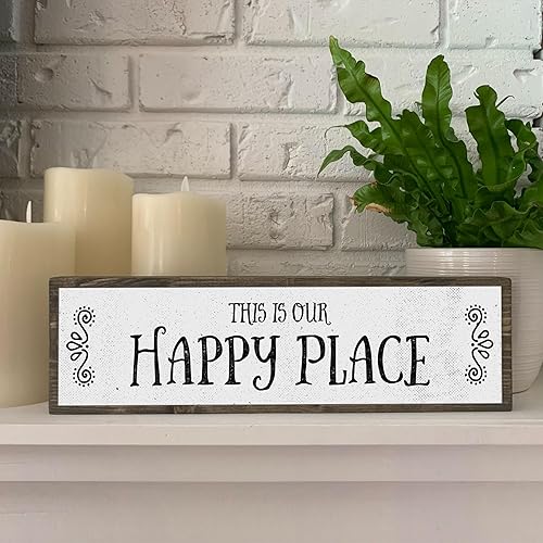 Miniatura 6 de This Is Our Happy Place - Letrero de madera de metal, decoración rústica de granja, arte de pared rústico, decoración para el hogar, decoración