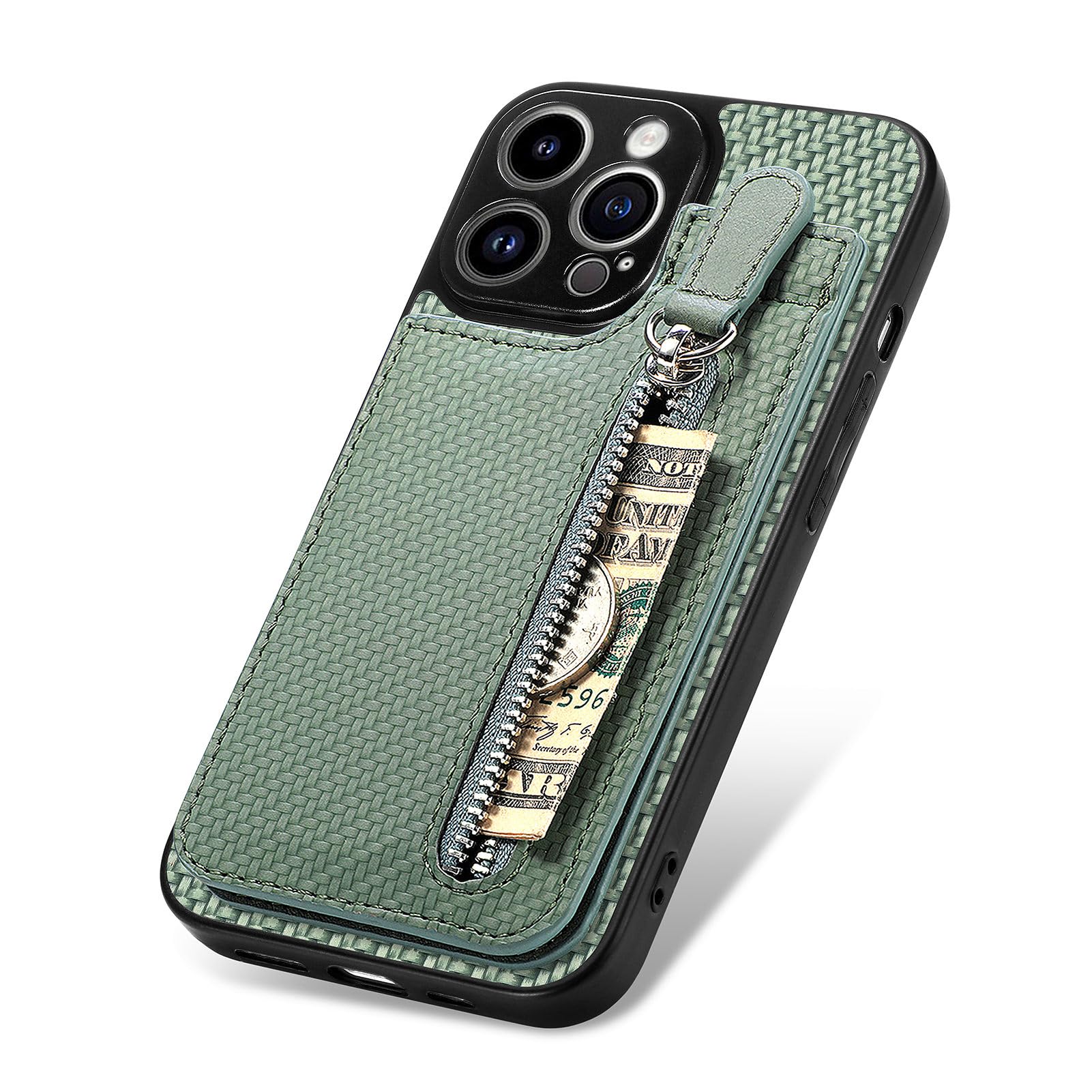 LEMAXELERS IPhone 15 Pro Max Hülle Flip Case Mit Mandala-Blumen-Prägung, Magnet & Ständer – Grau