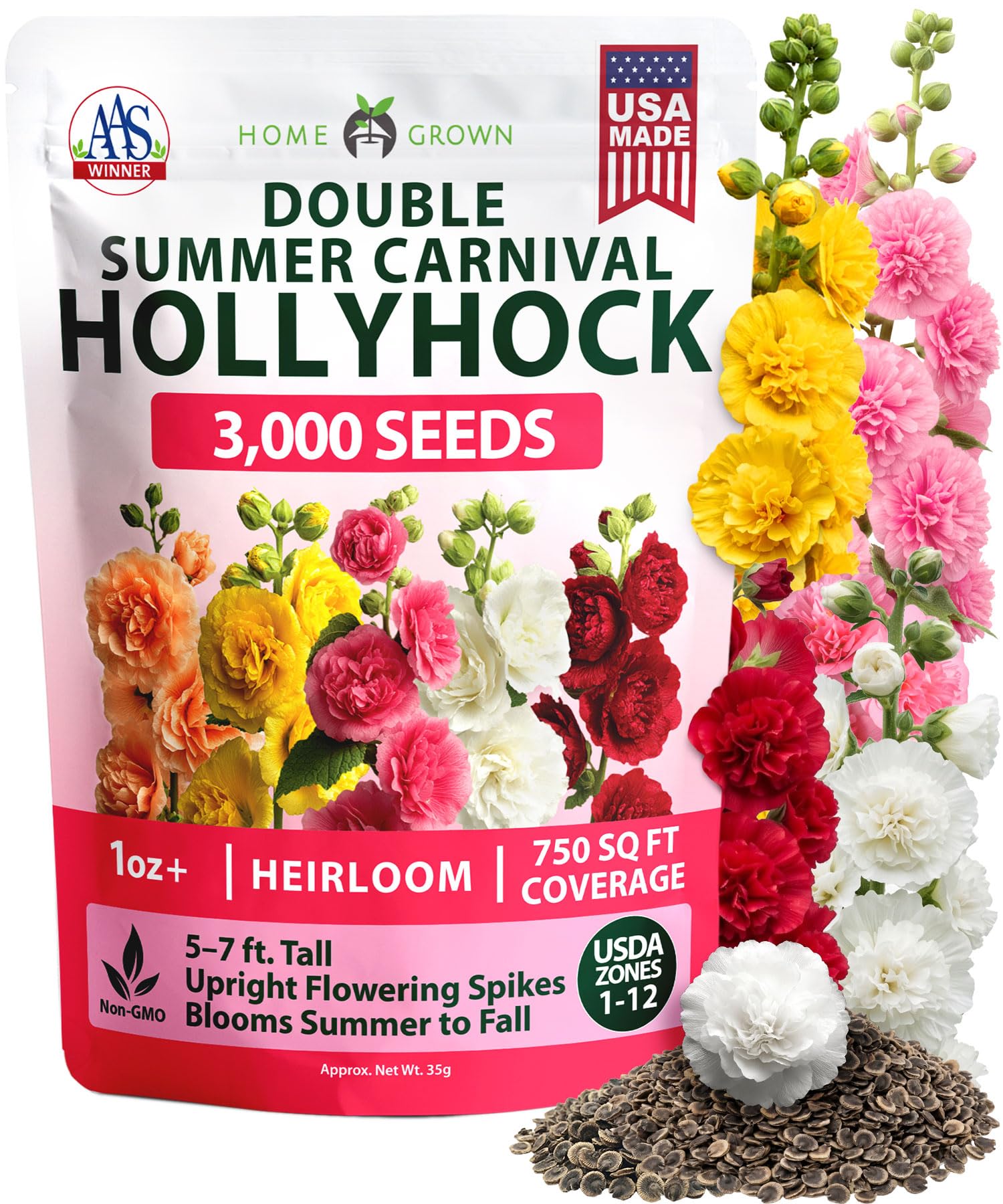 HOME GROWN Hollyhock Summer Carnival Mix